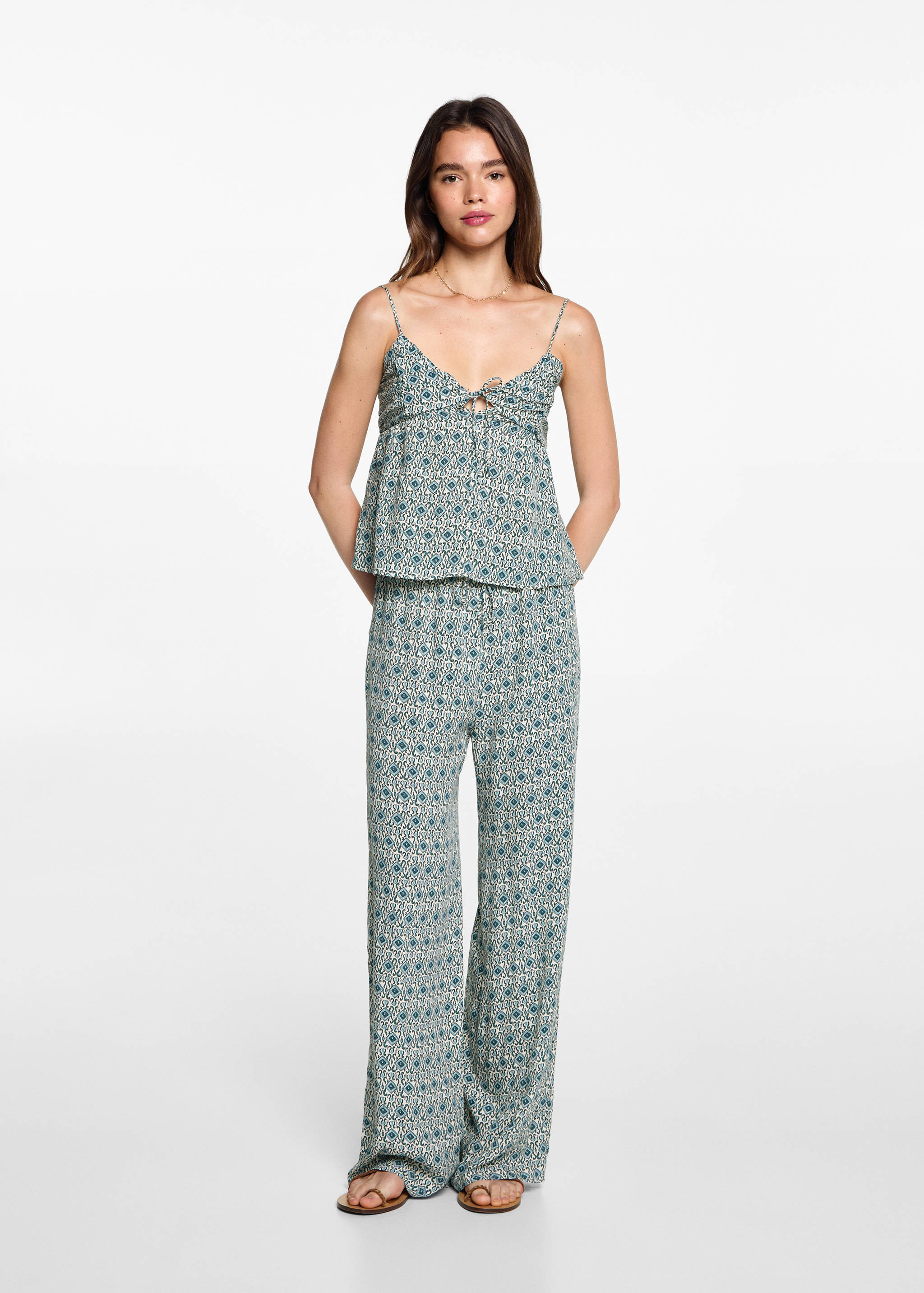 Top estampado fluido - Plano geral