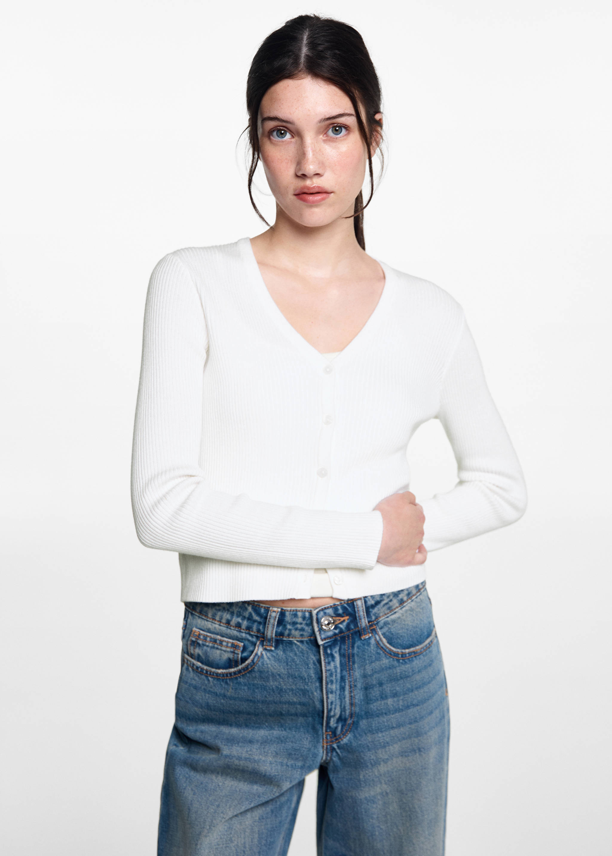 Strickjacke mit Knöpfen - Mittlere Ansicht