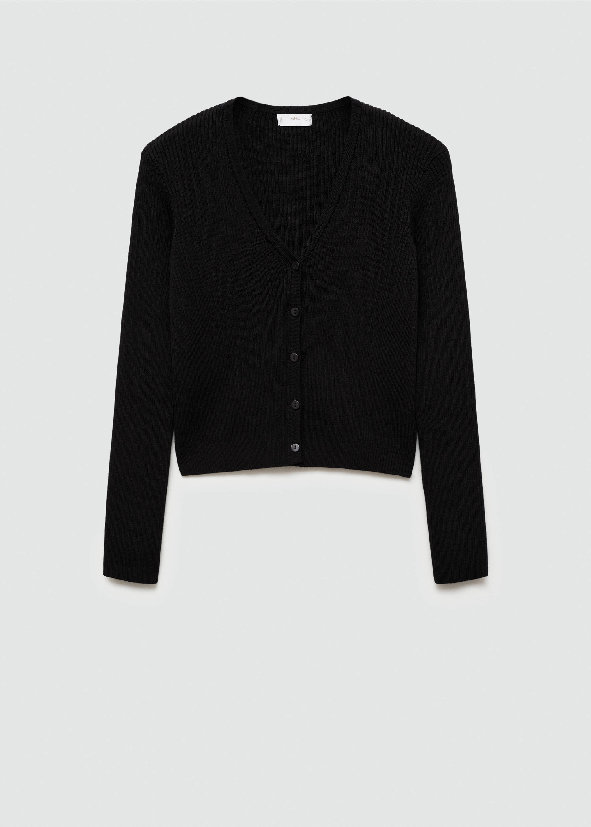 Button knit cardigan - Article without model, Black. Ref: 77092932-00.