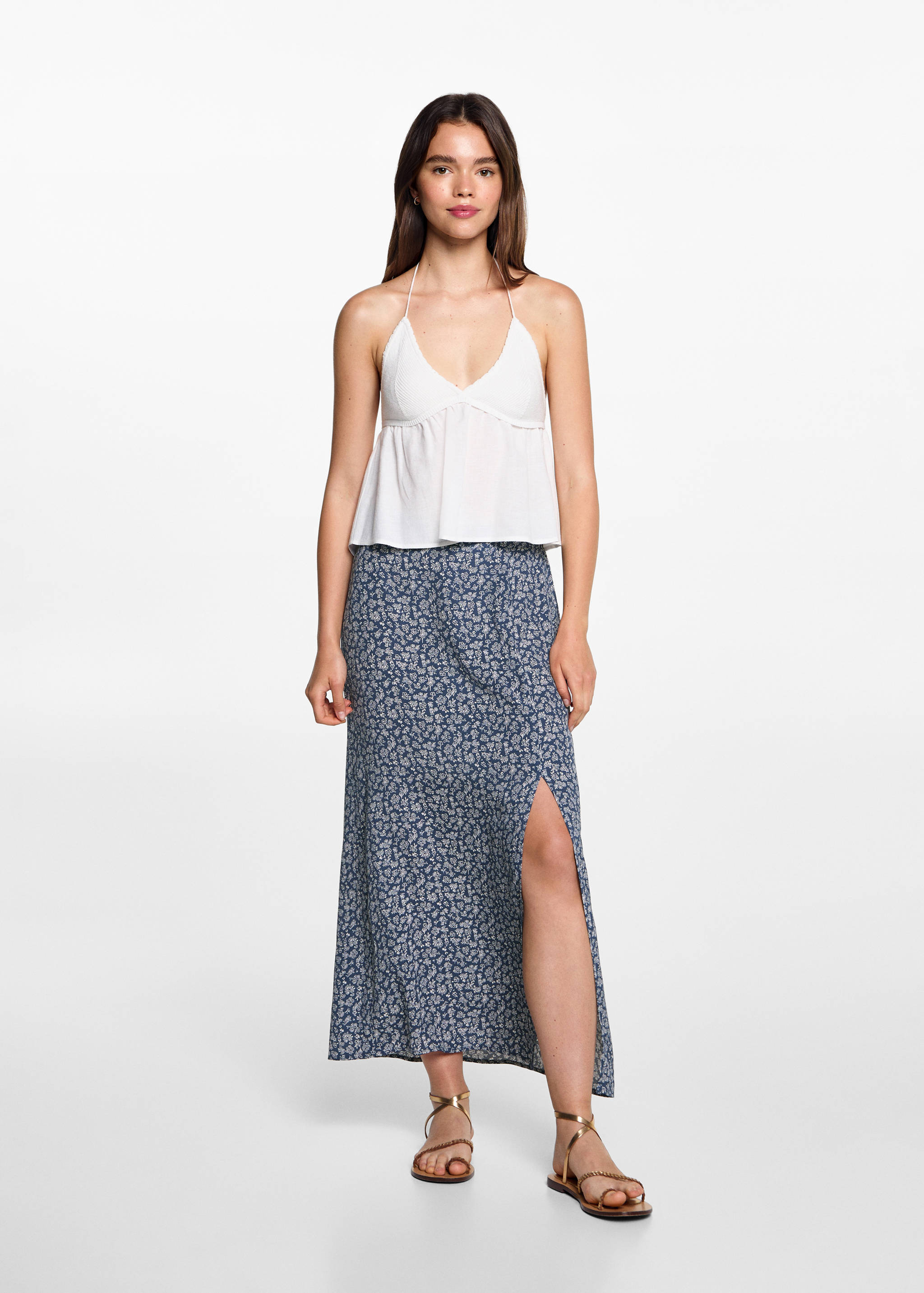 Virágos midi szoknya - Általános sík