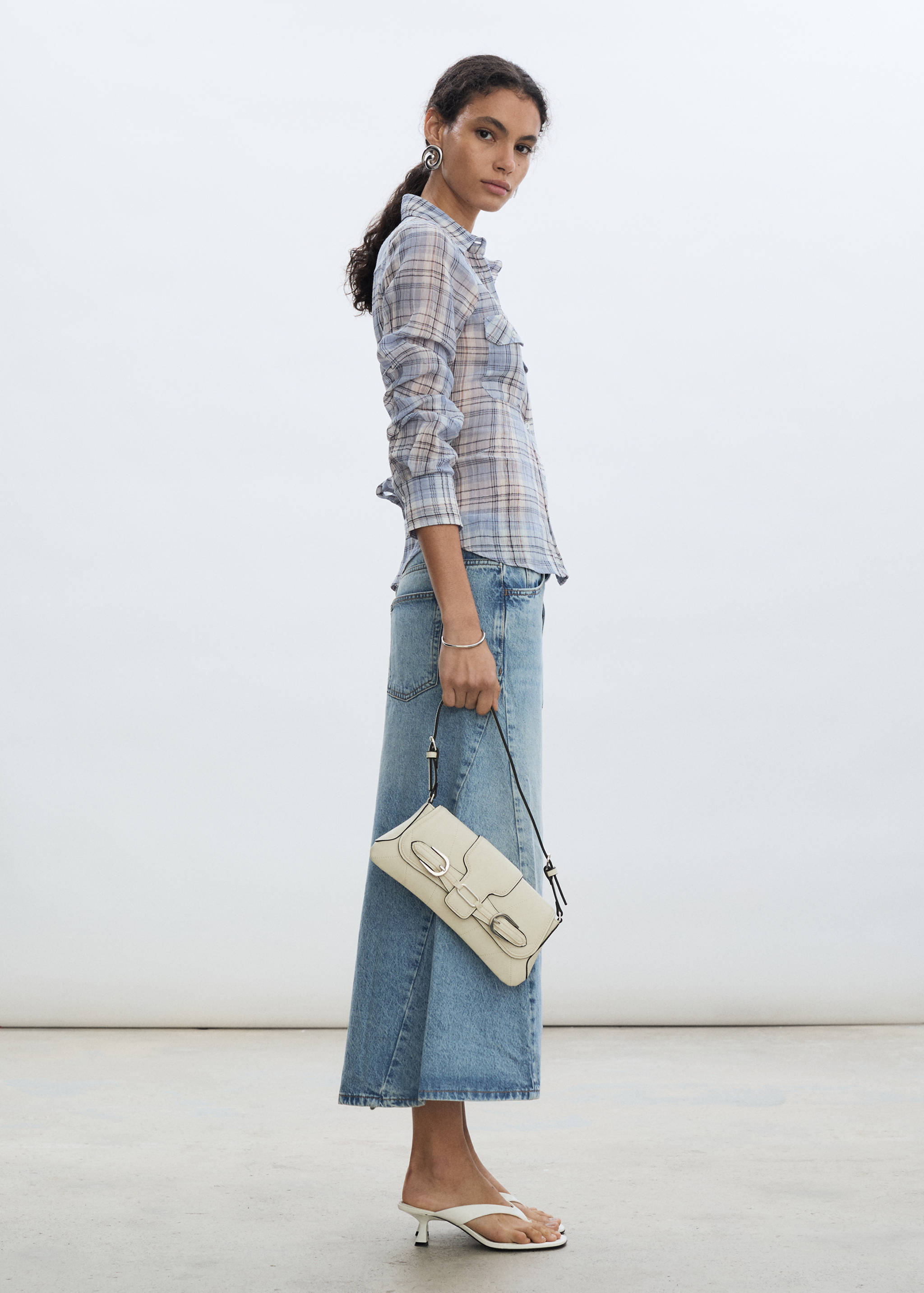 Camisa algodón cuadros - Plano general