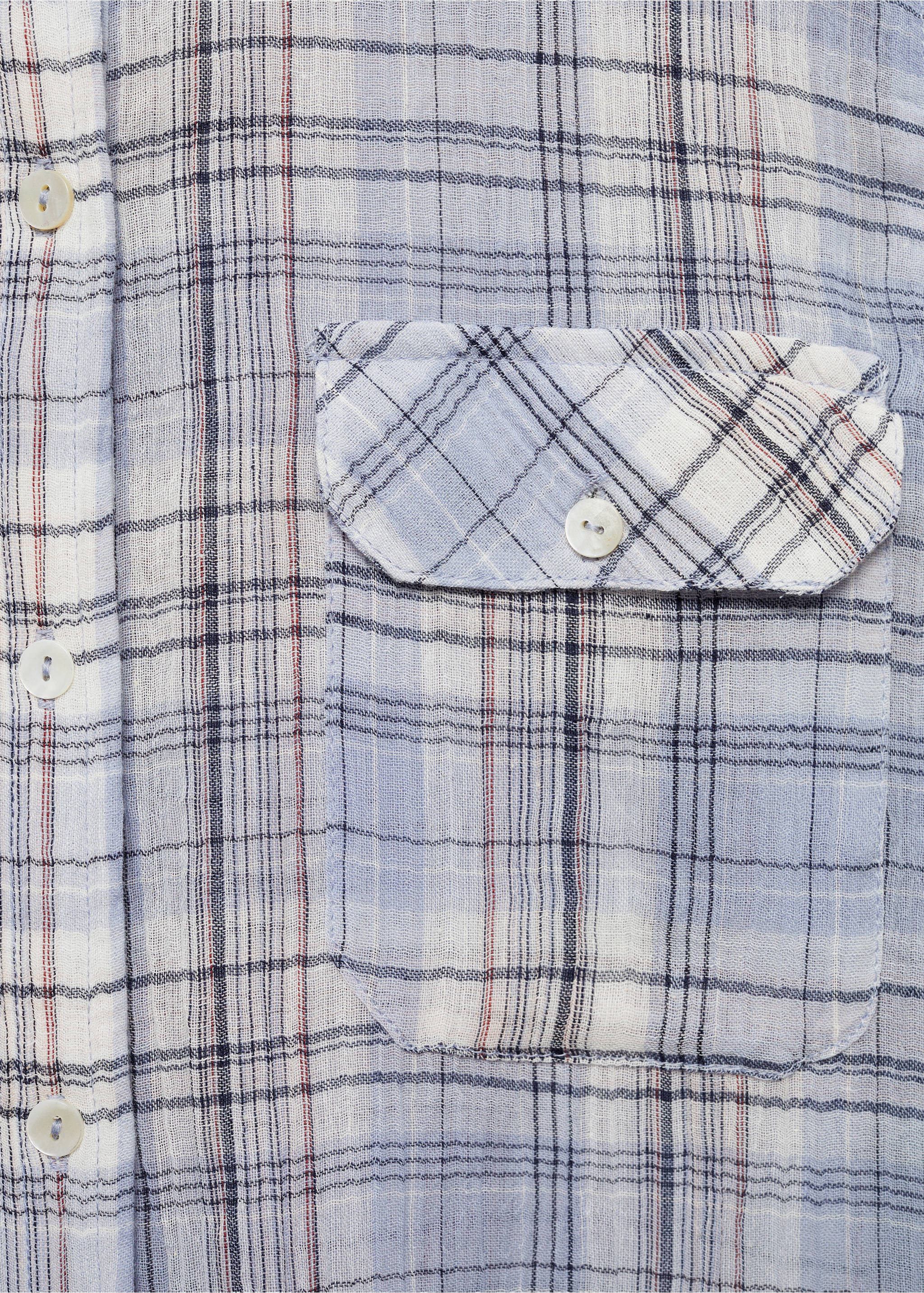 Check cotton shirt - Details of the article 0, Blue. Ref: 77093262-00.