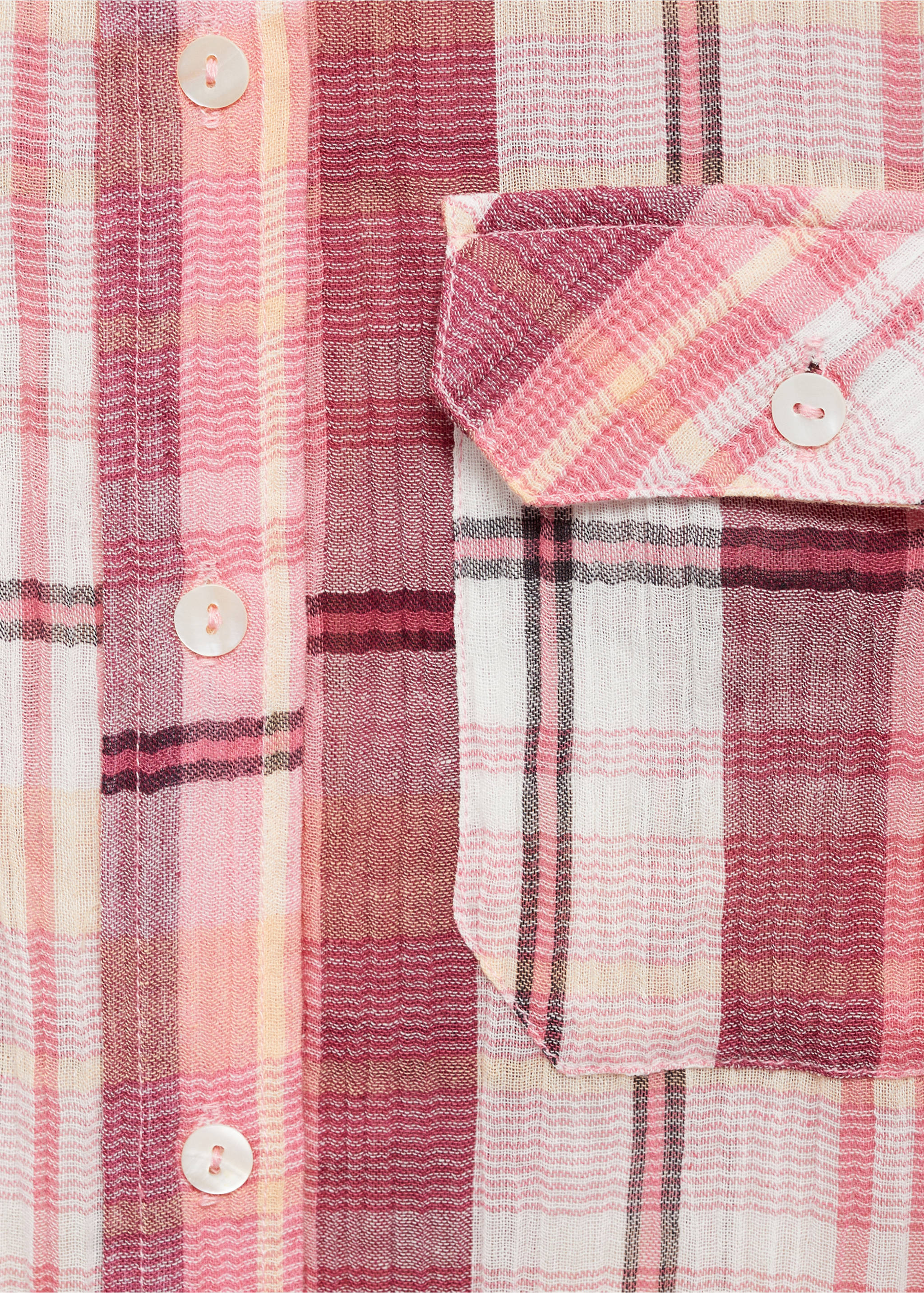 Check cotton shirt - Details of the article 0, Pink. Ref: 77093262-00.