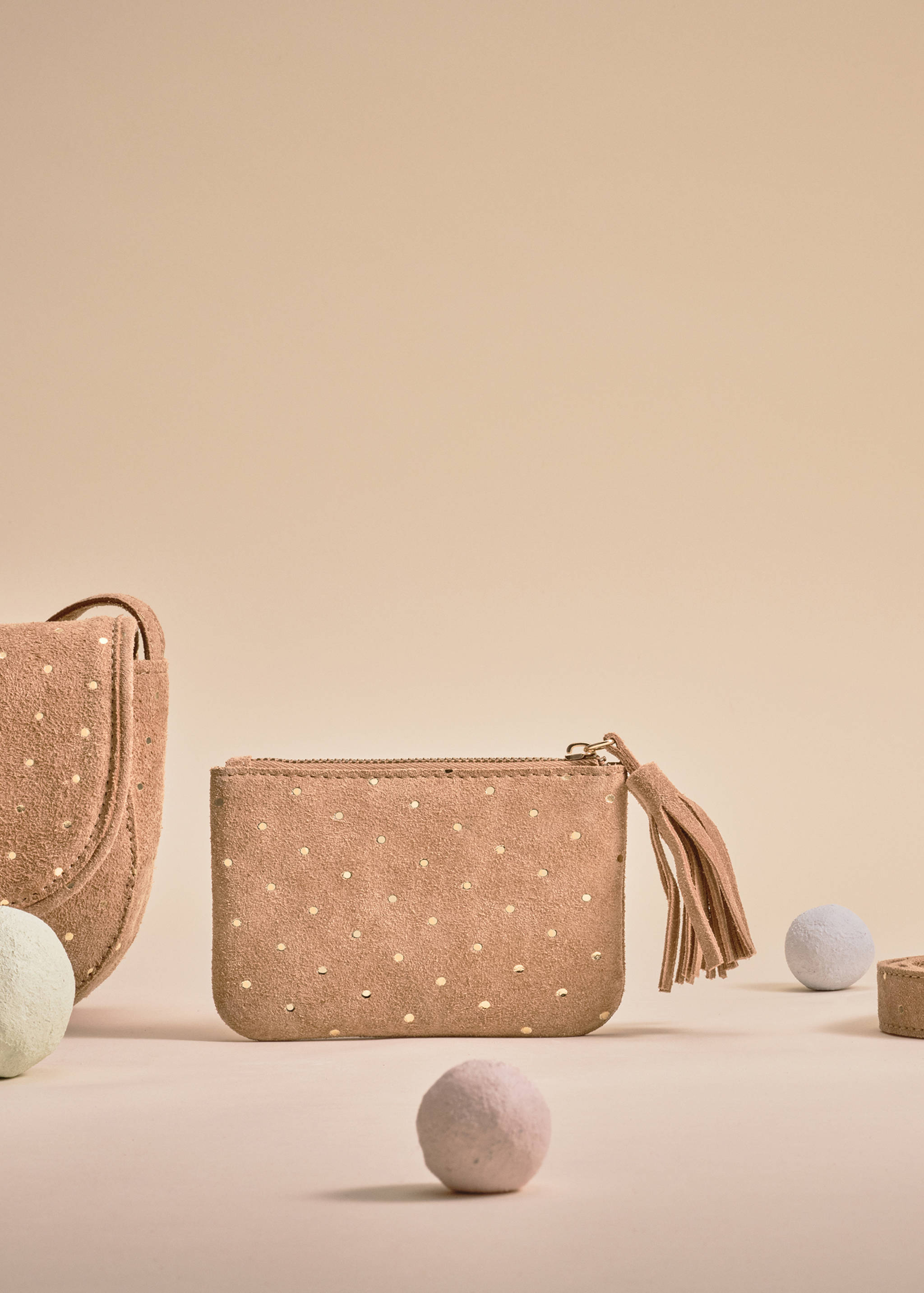 Studded leather purse - General plane