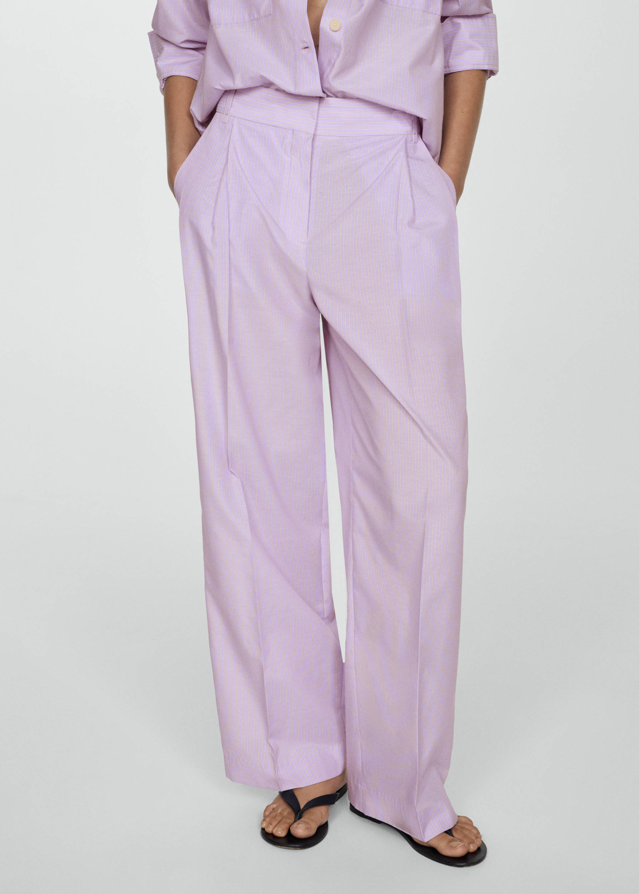 Striped wide leg pants - Medium plane