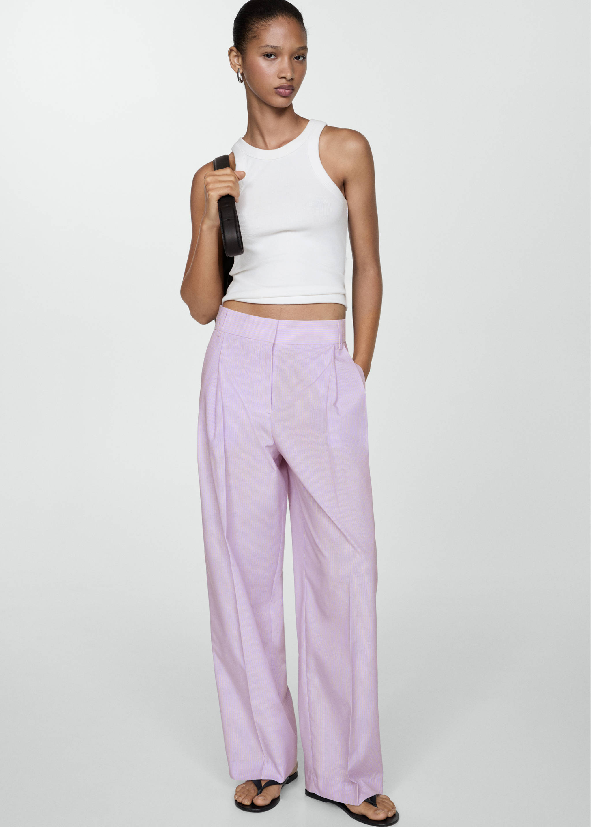 Striped wide leg pants - Details of the article 2