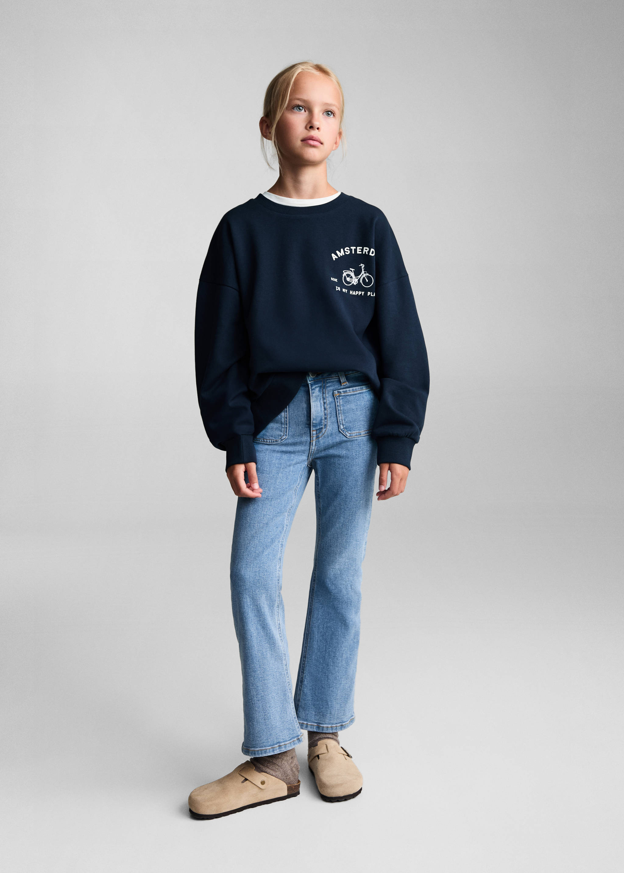 Embroidered printed hoodie - General plane