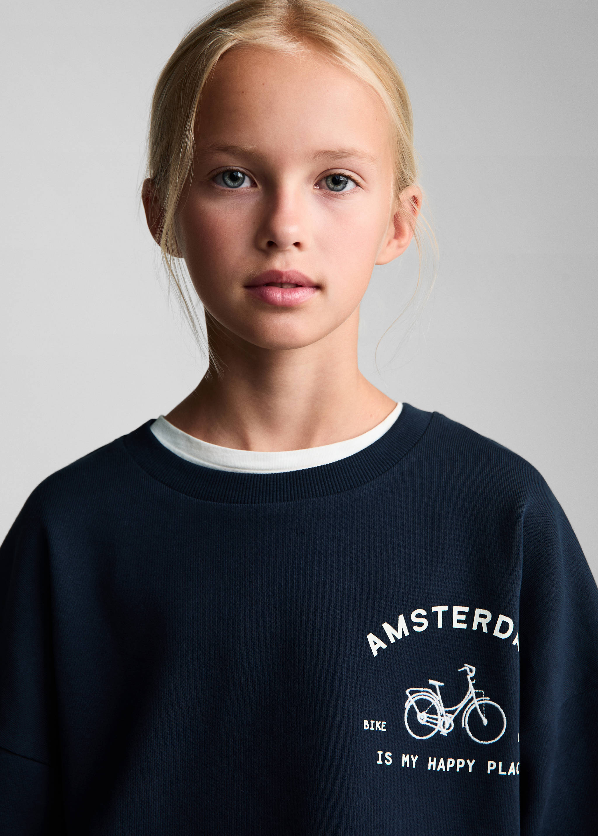 Embroidered printed hoodie - Details of the article 1