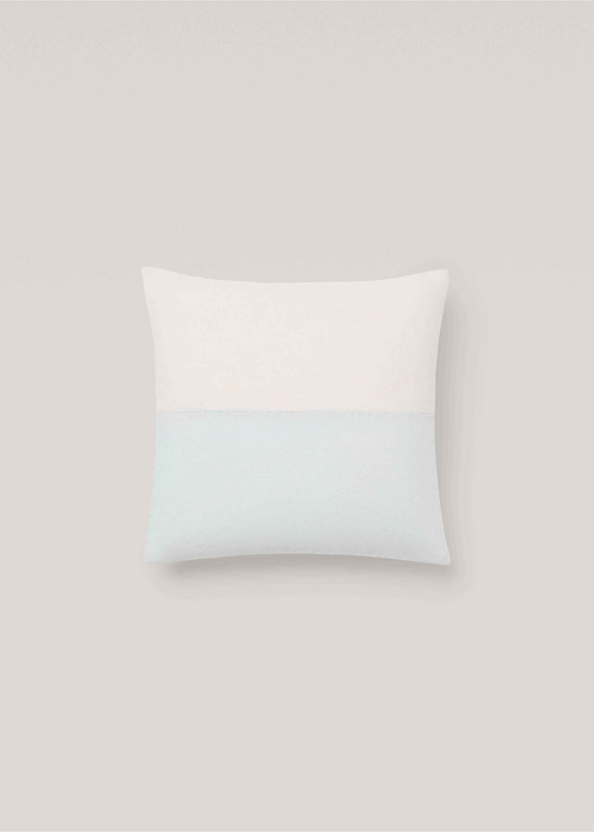 Linen two-tone cushion case - Article without model, Aqua Green. Ref: 77093275-00.