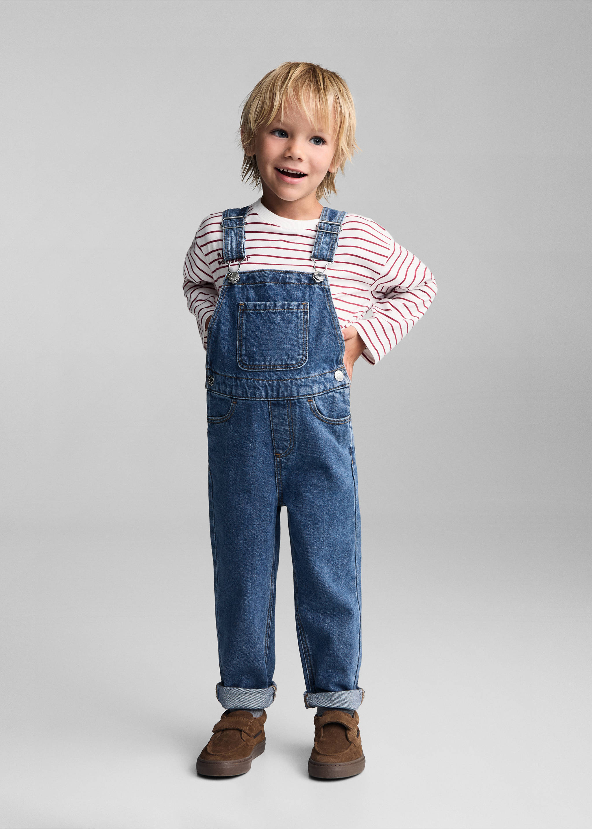 Long denim dungarees - General plane, Medium Blue. Ref: 77093276-00.