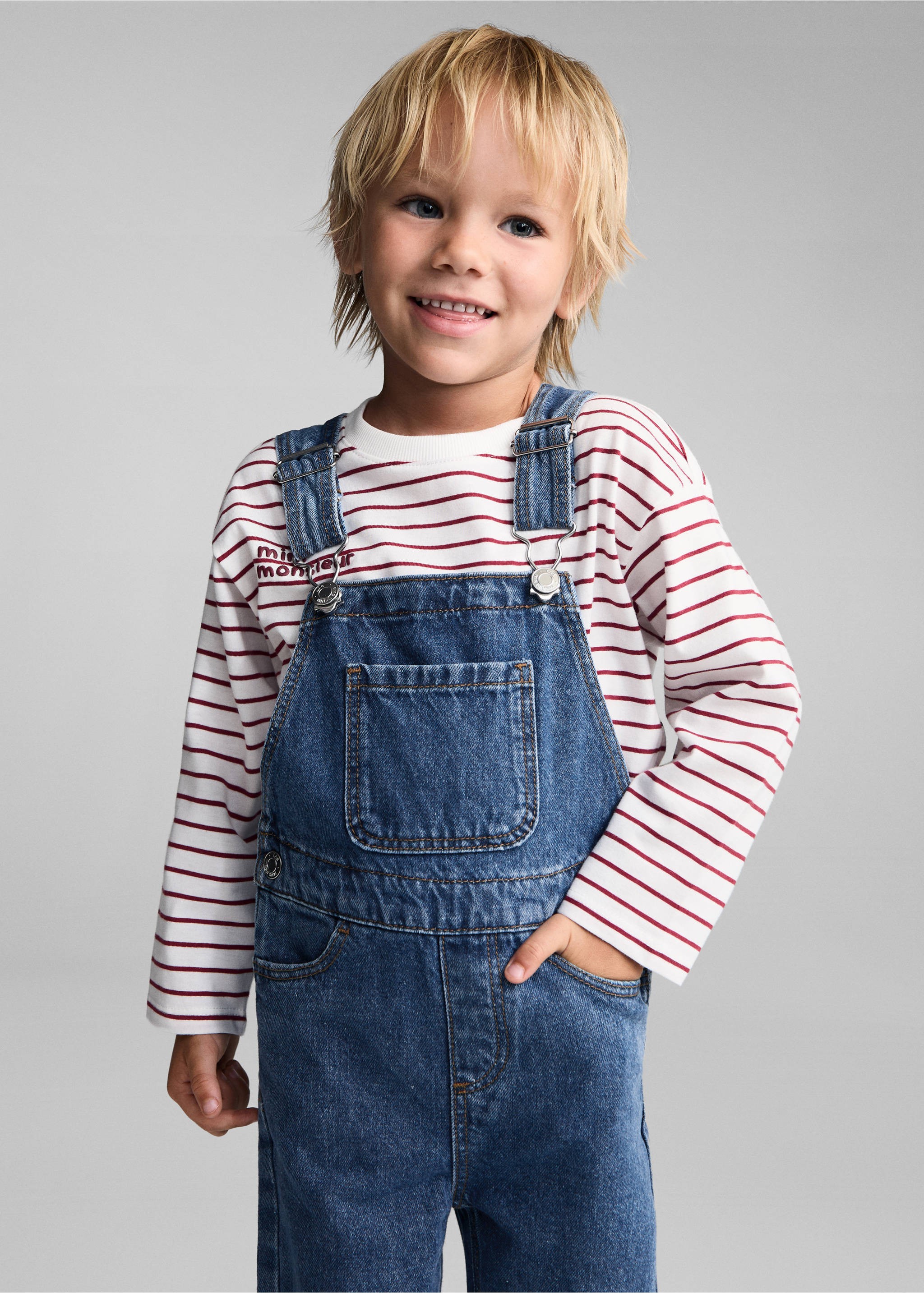 Long denim dungarees - Medium plane, Medium Blue. Ref: 77093276-00.
