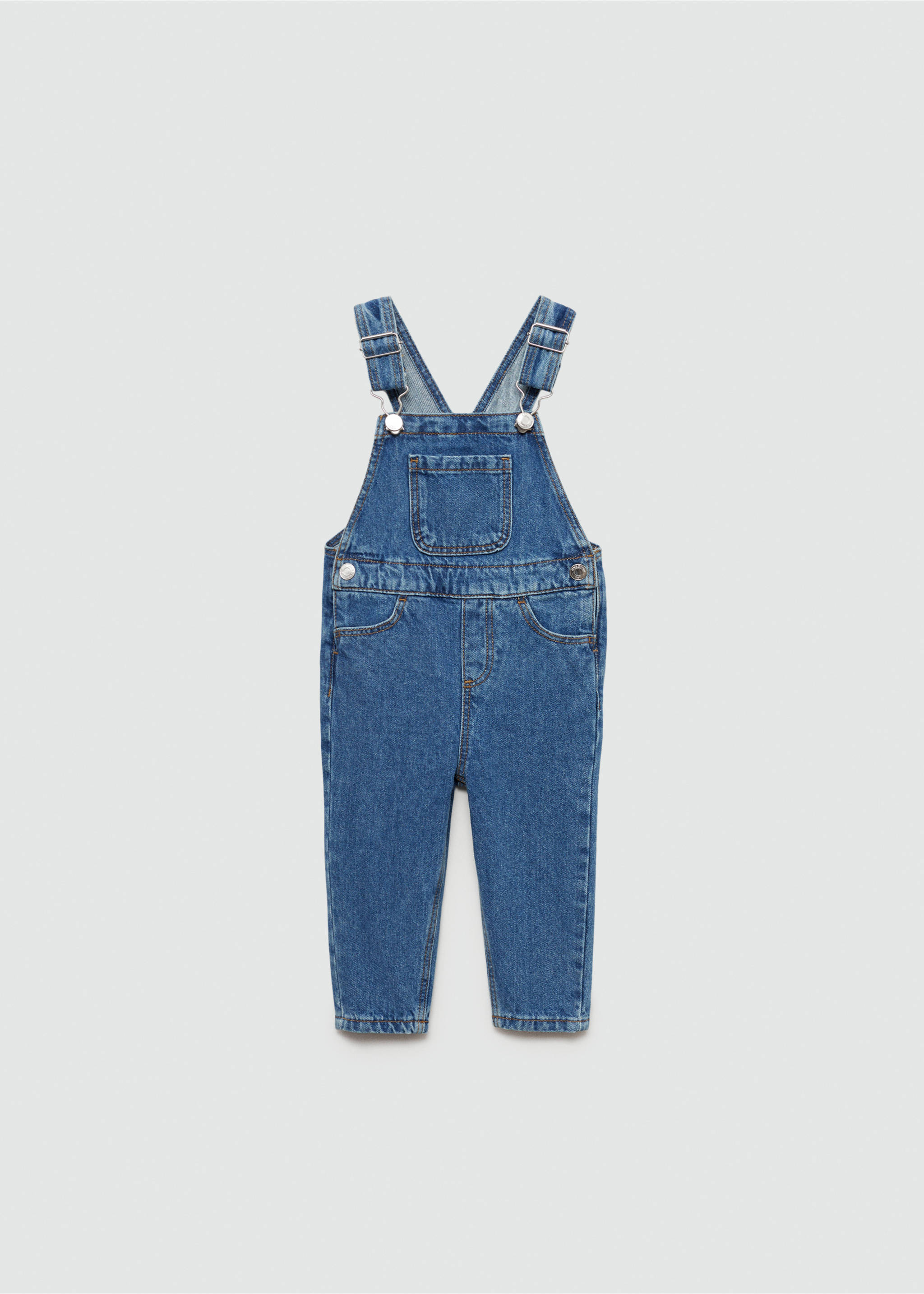 Long denim dungarees - Article without model, Medium Blue. Ref: 77093276-00.