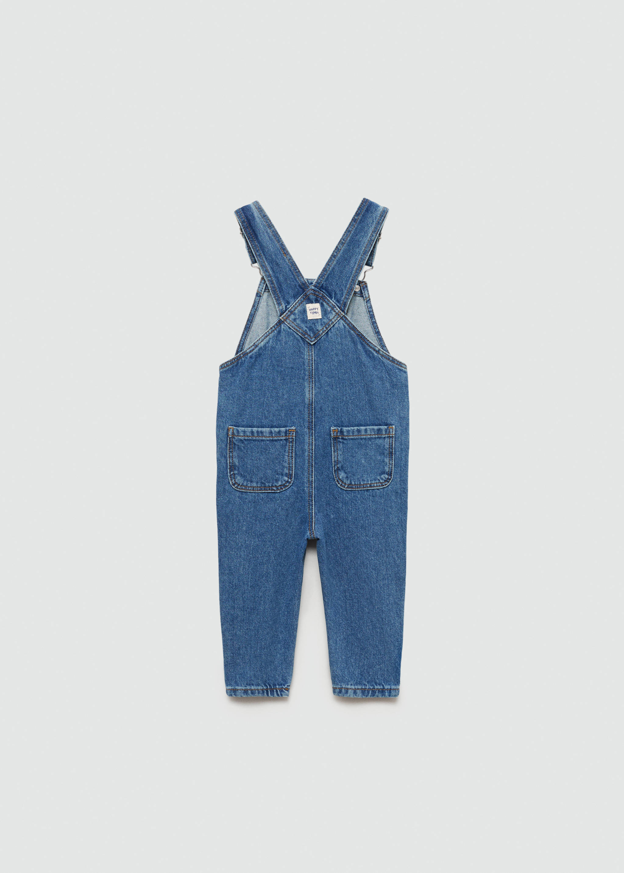 Long denim dungarees - Reverse of the article