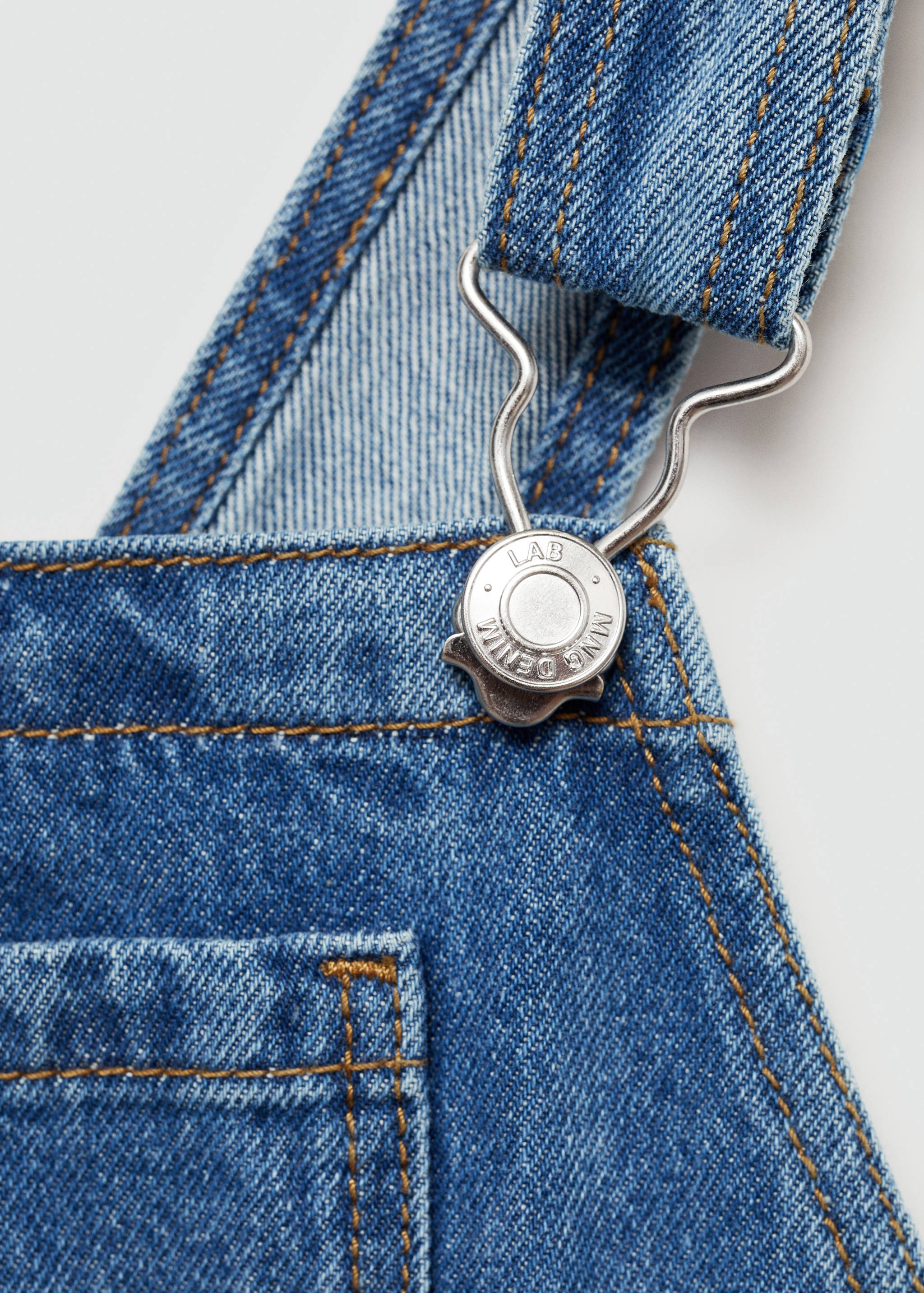 Long denim dungarees - Details of the article 8