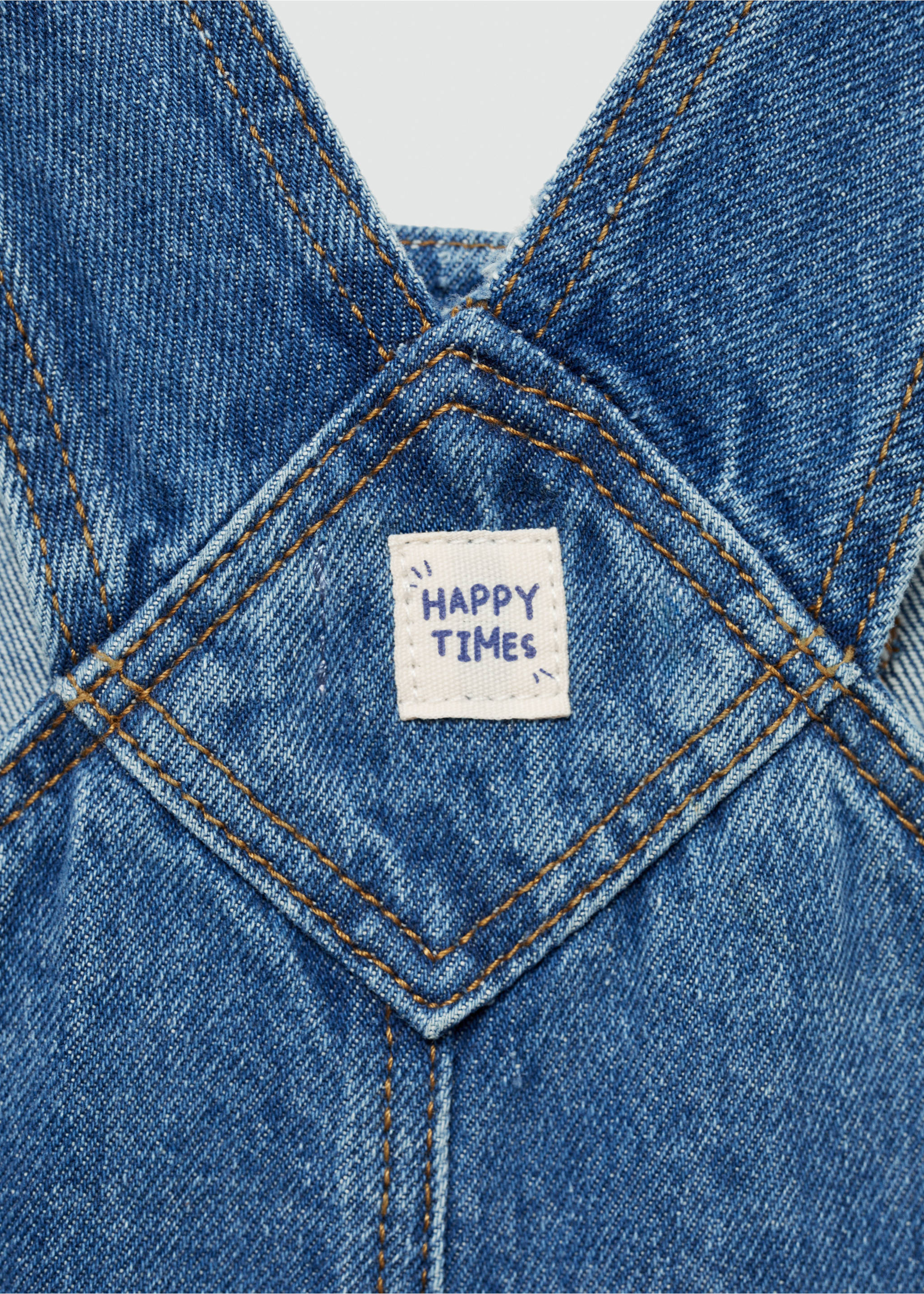 Long denim dungarees - Details of the article 0, Medium Blue. Ref: 77093276-00.