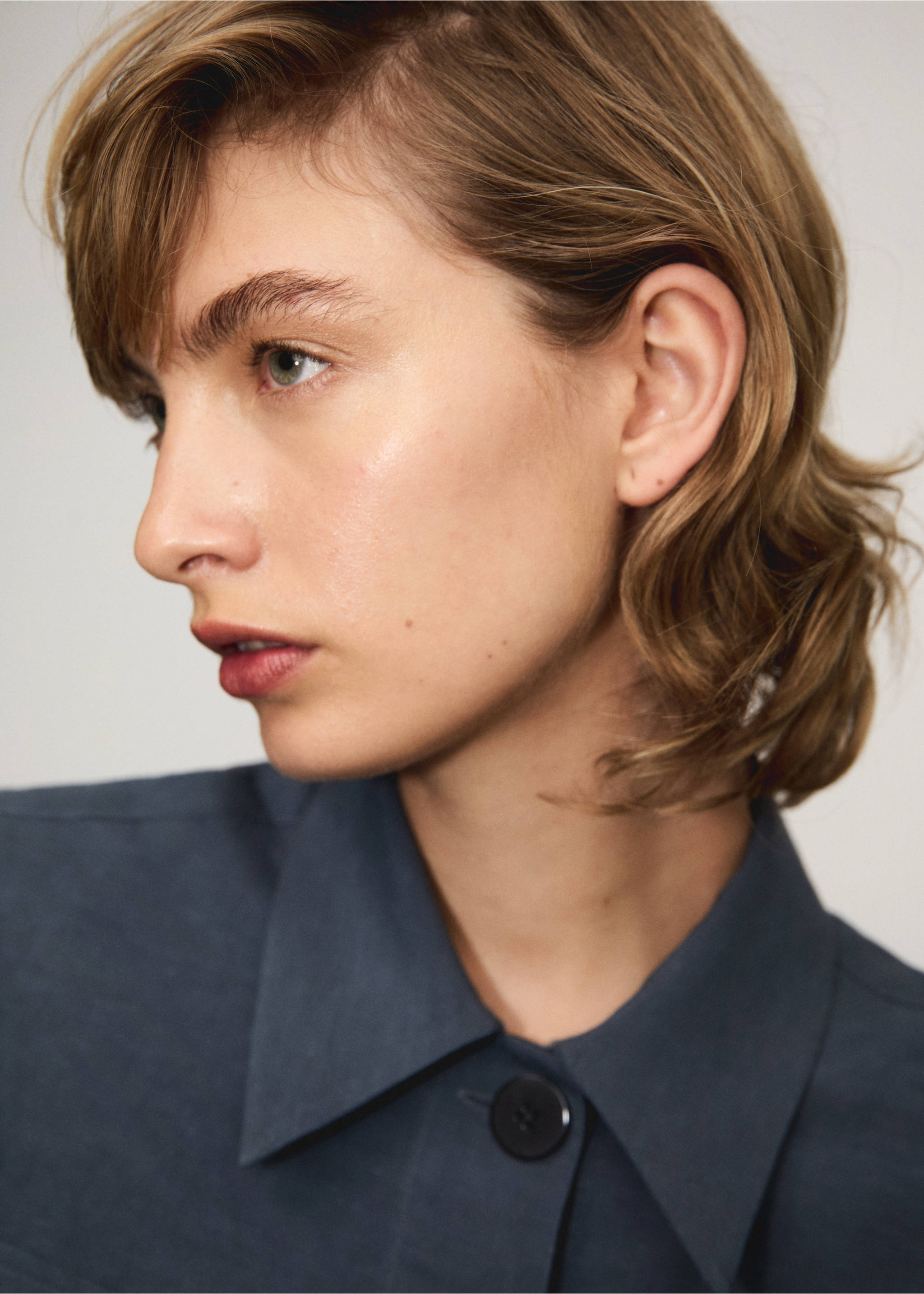 Rövid lyocell ing - A termék adatai 1, Kék. Ref: 77093278-00.