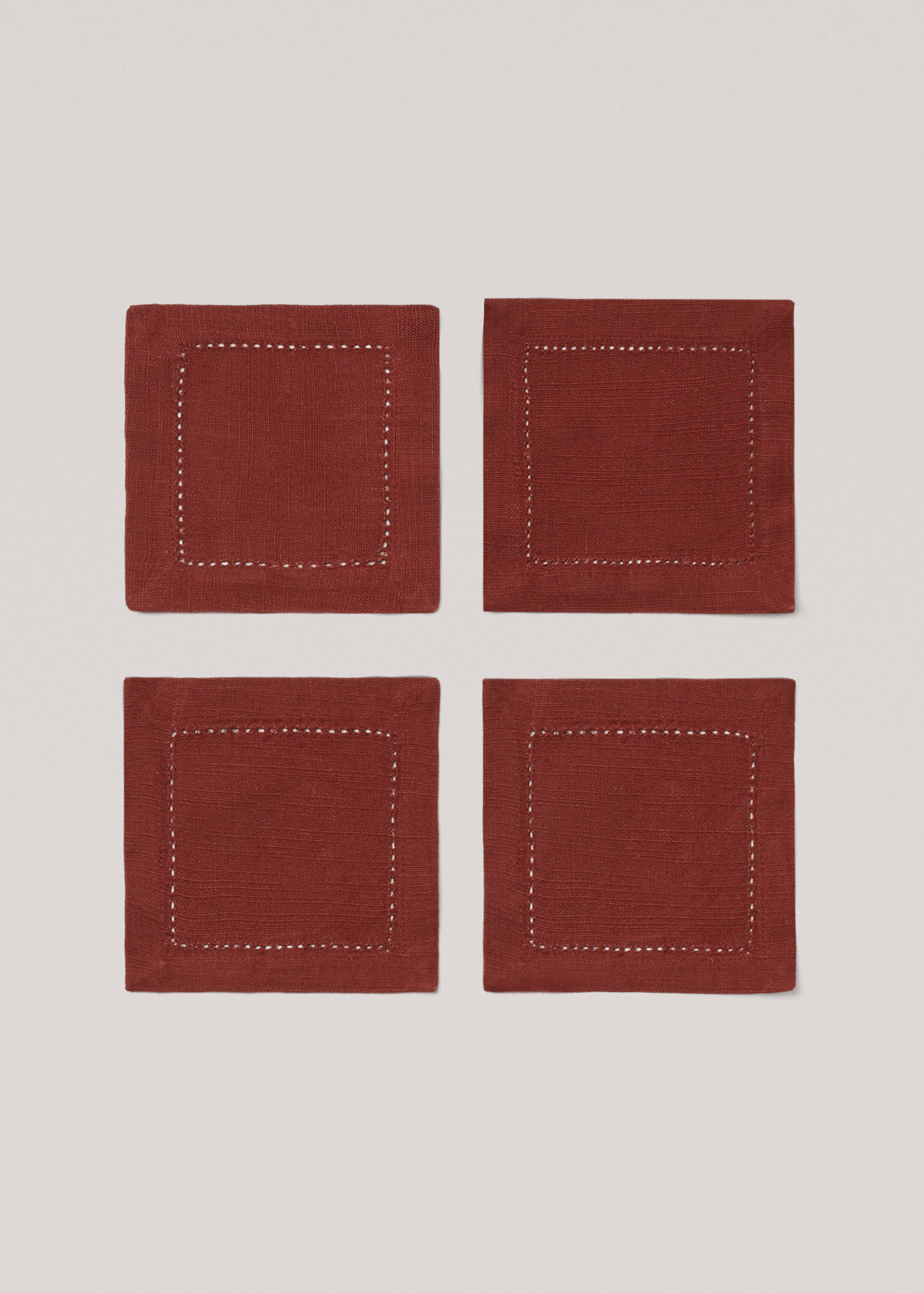 Cotton coaster with hemstitch detail - Article without model