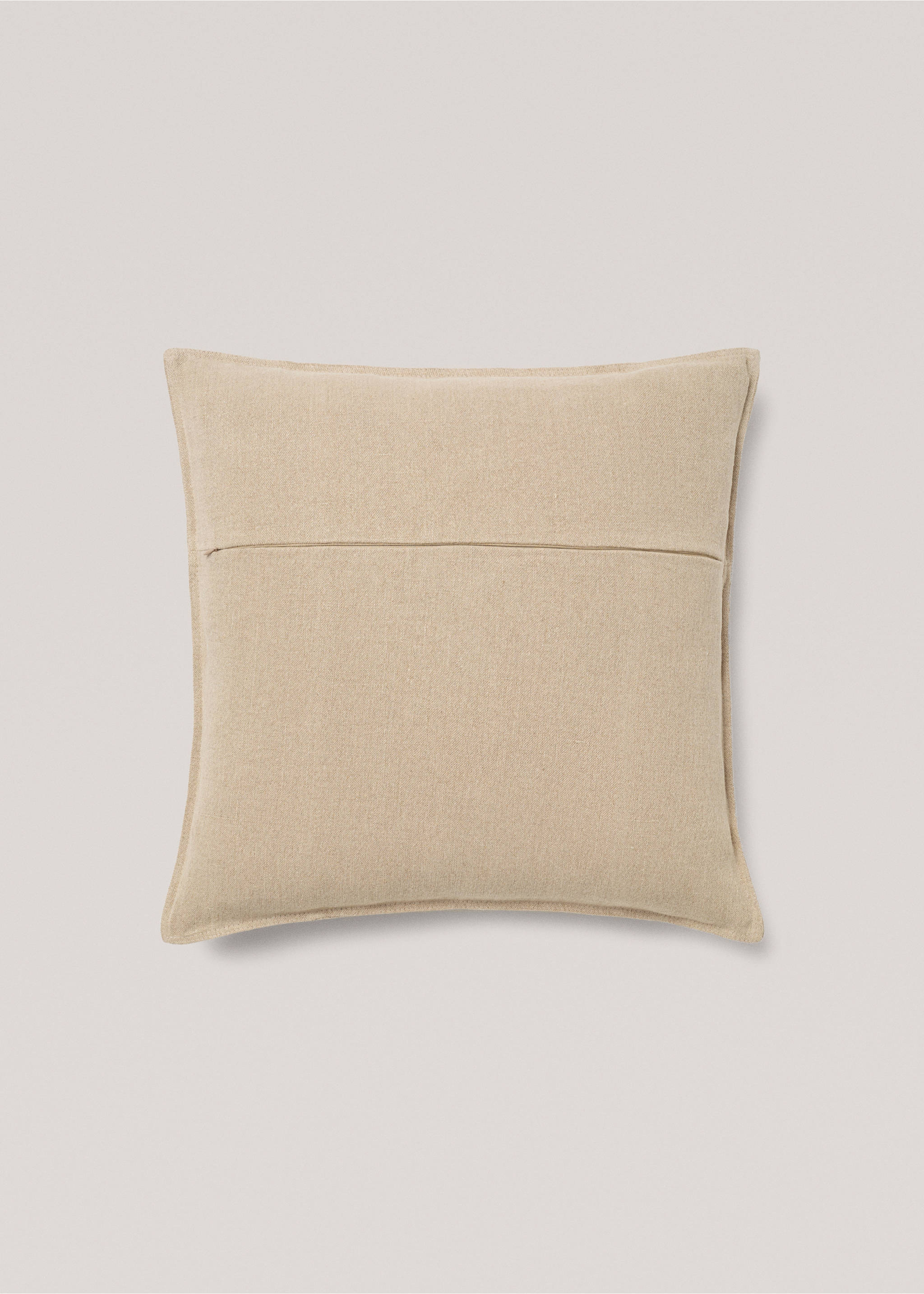 Housse coussin coutures lin 60x60 cm - Détail de l'article 1, Beige. Ref: 77093284-00.