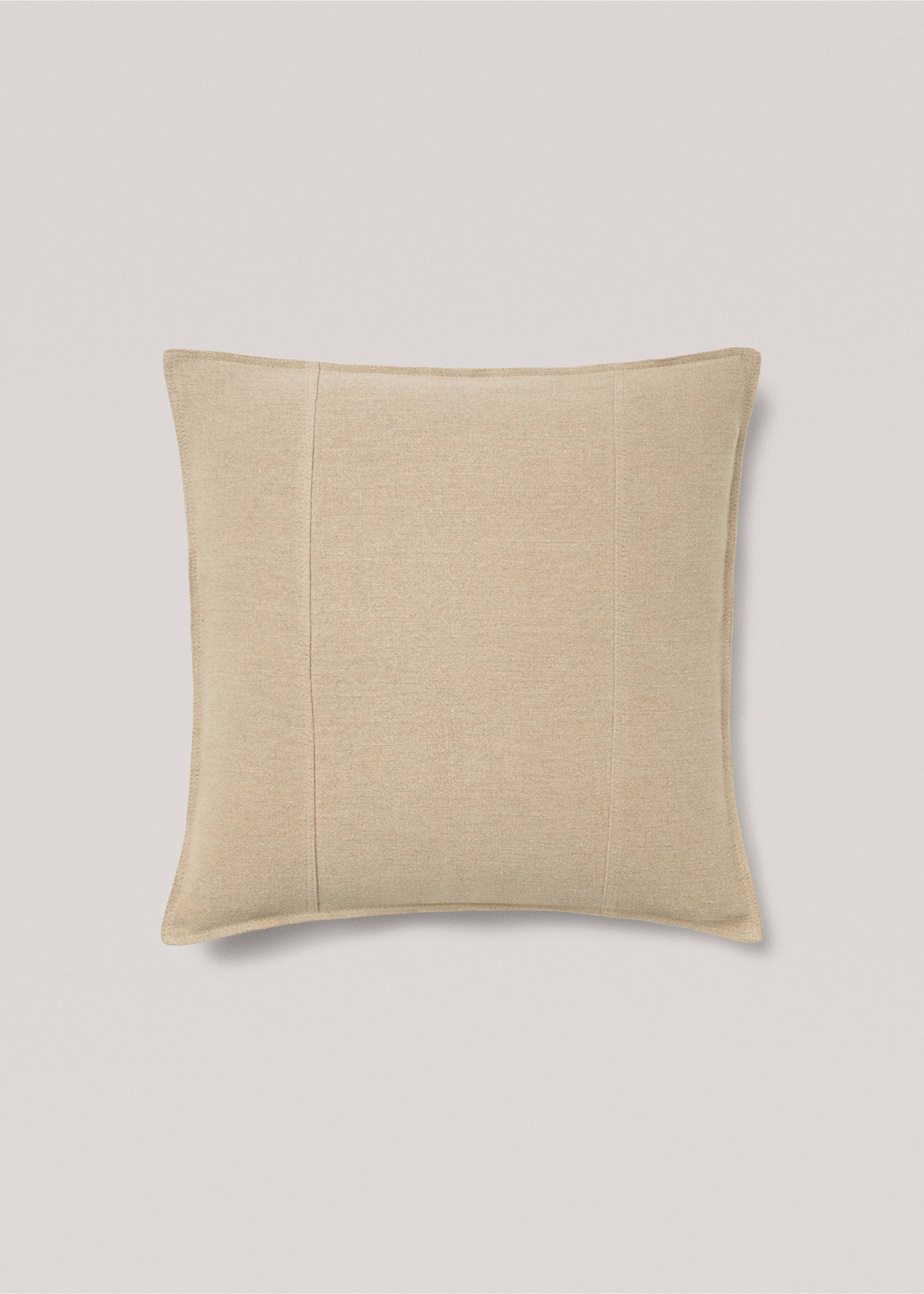 Housse coussin coutures lin 60x60 cm - Article sans modèle, Beige. Ref: 77093284-00.