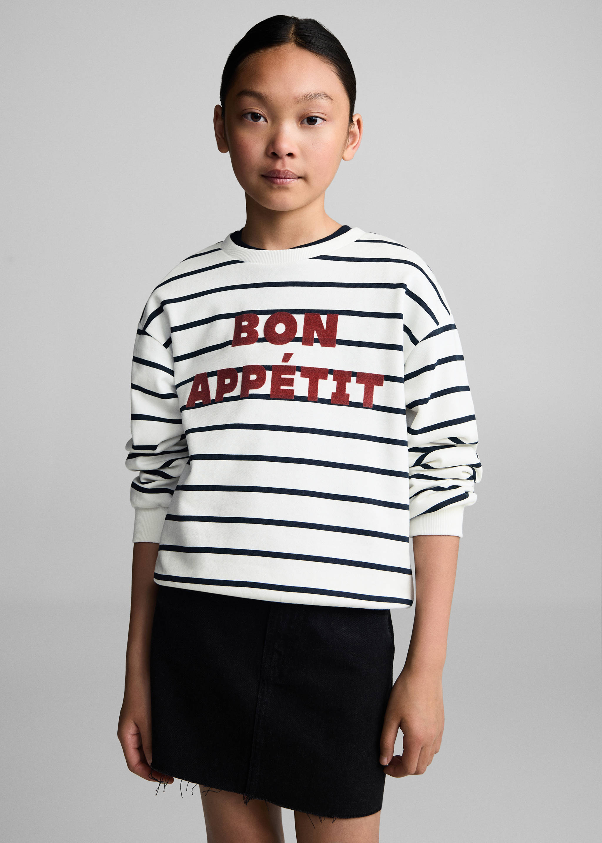 Message striped sweatshirt - Medium plane