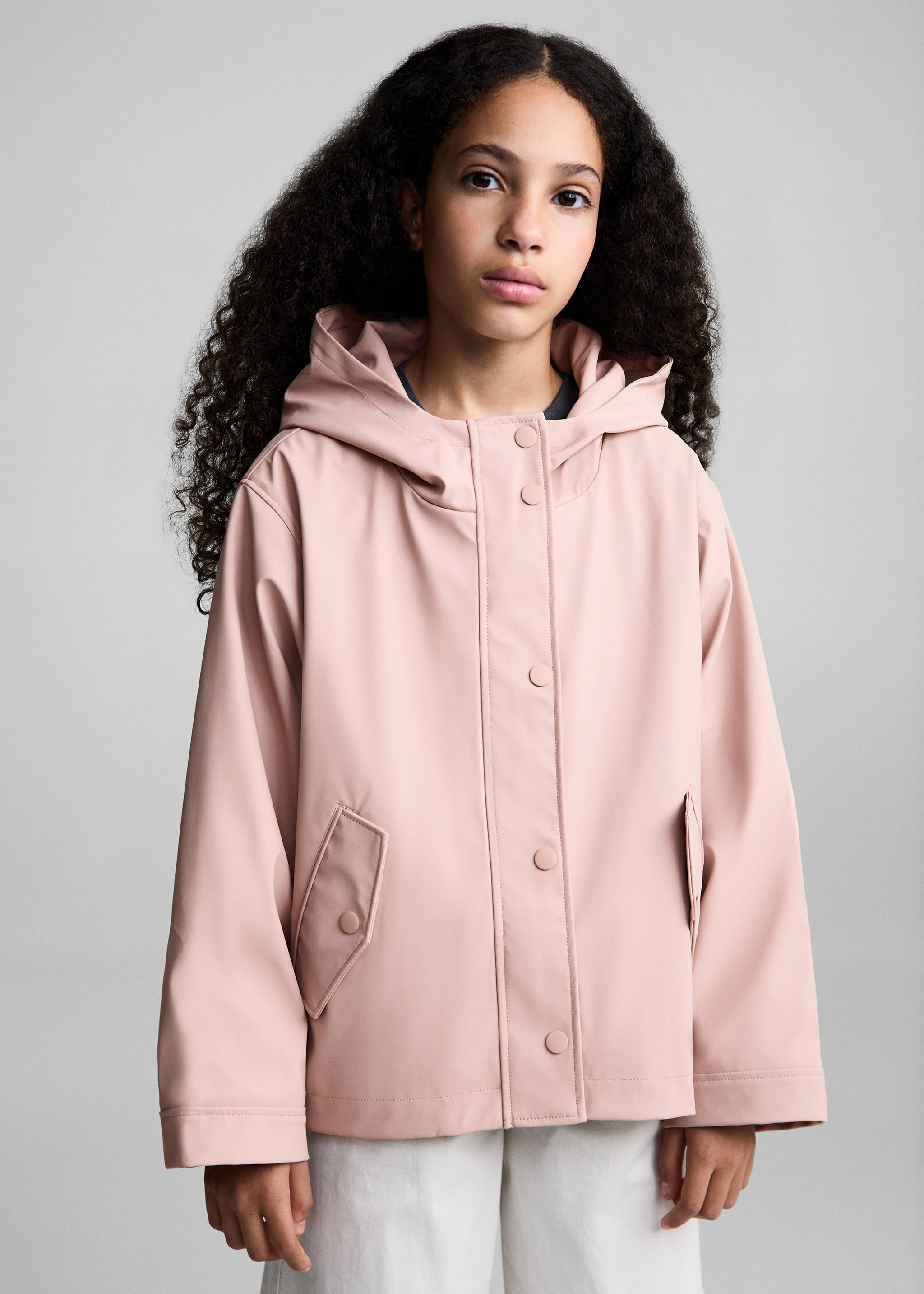Parka acolchada impermeable capucha - Plano medio