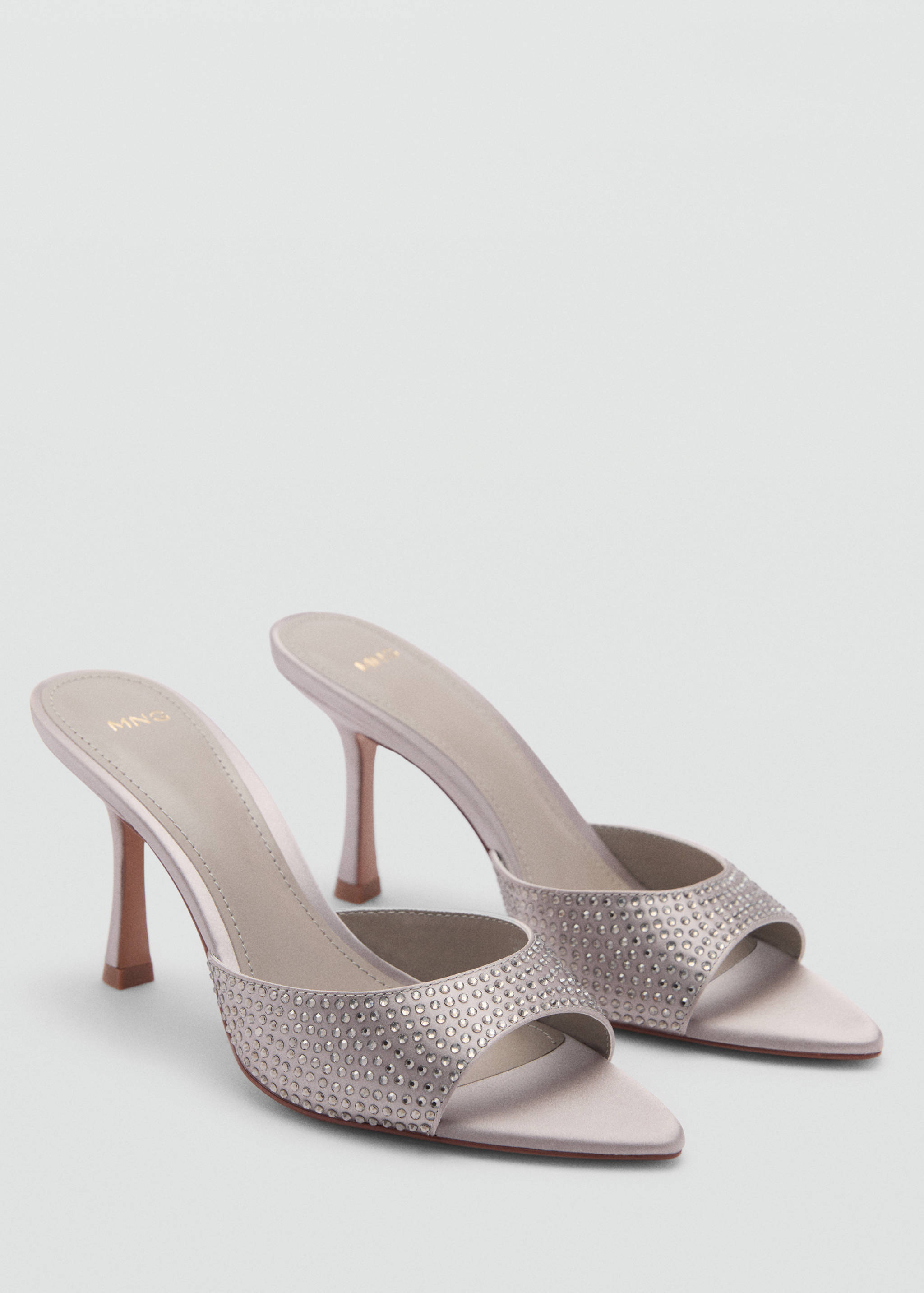 Rhinestone heeled sandals - Medium plane