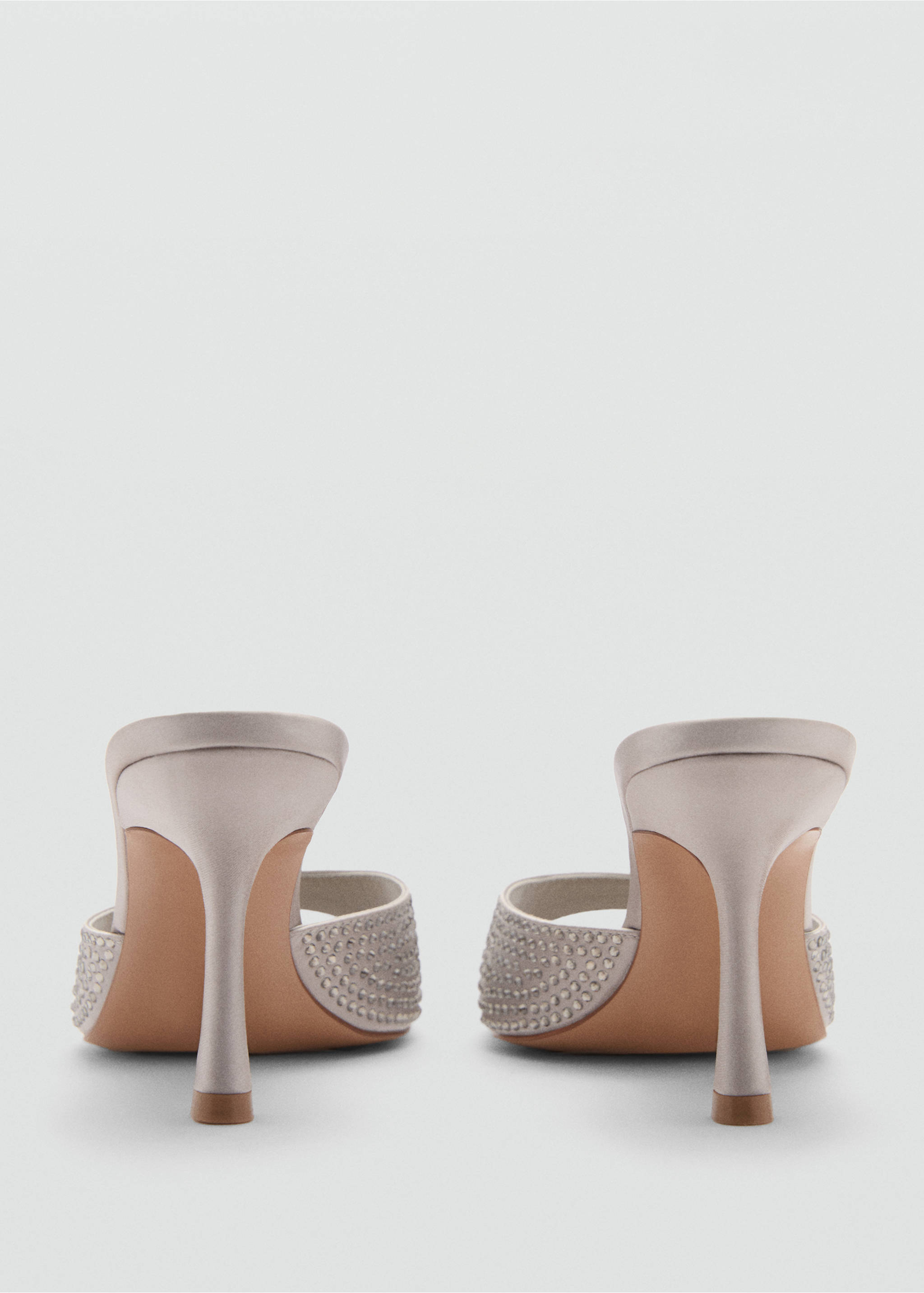 Rhinestone heeled sandals - Details of the article 1, Grey. Ref: 77093291-00.