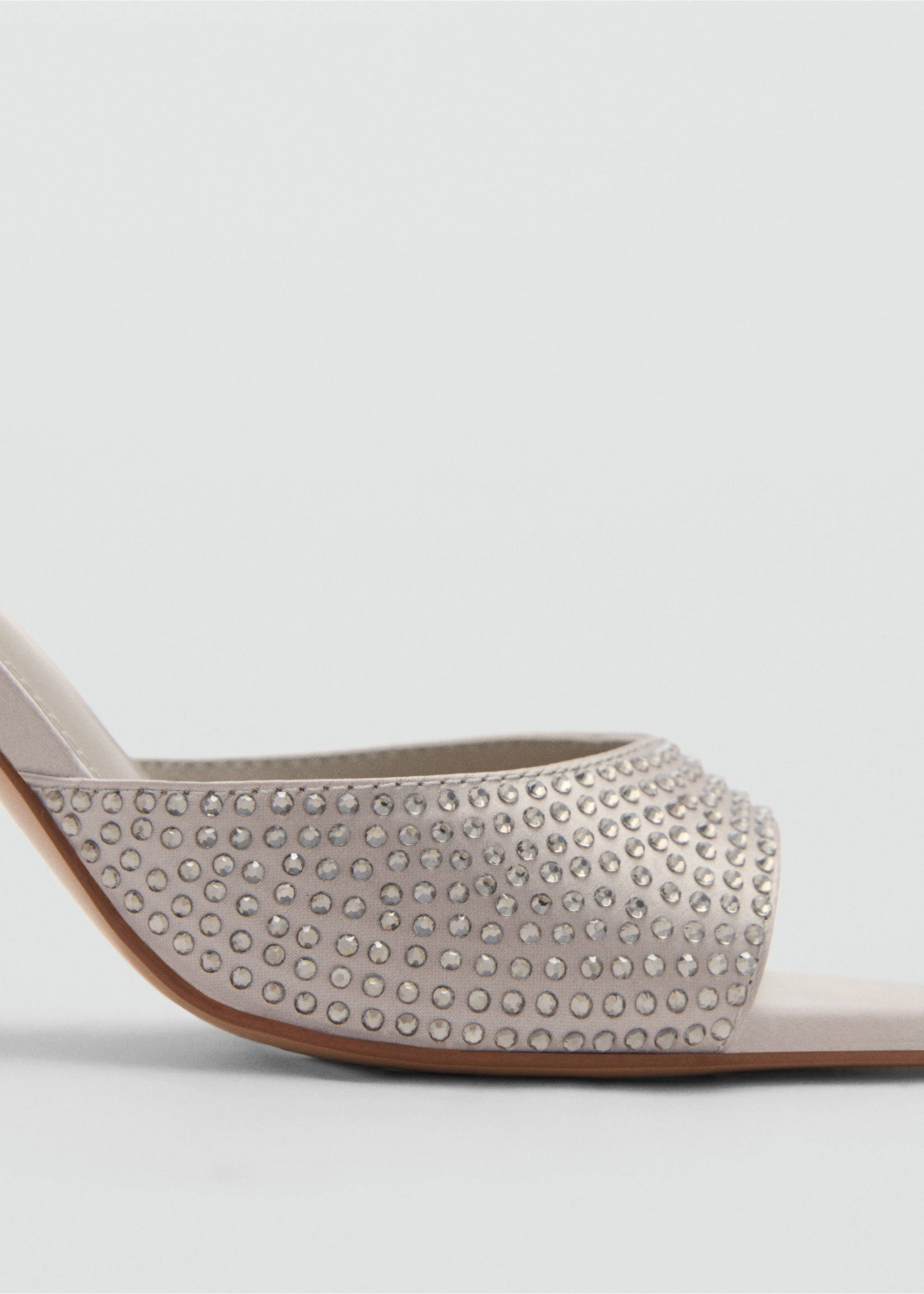 Rhinestone heeled sandals - Details of the article 2, Grey. Ref: 77093291-00.