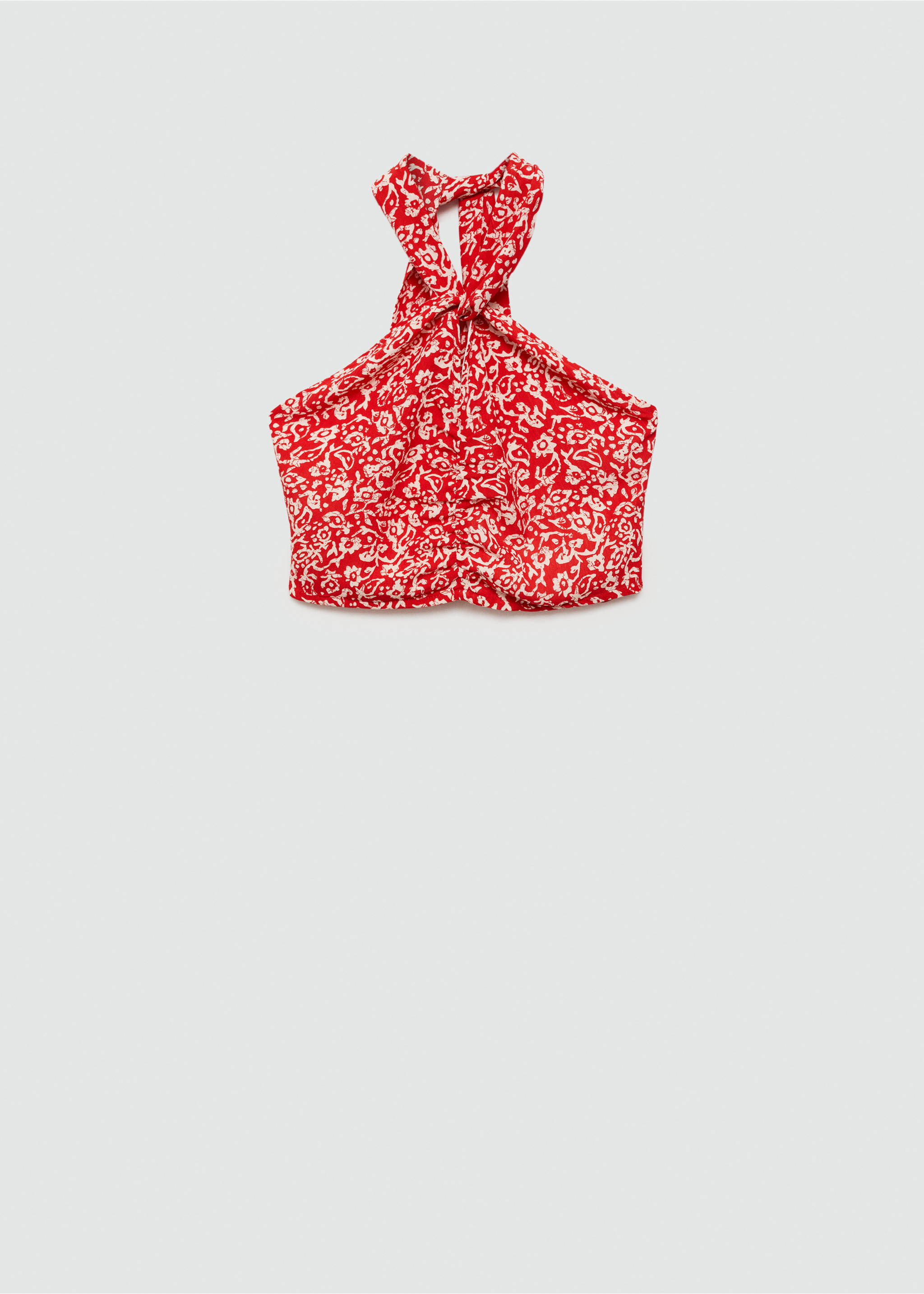 Gemustertes Top mit Knotendetail - Artikel ohne Model, Rot. Ref: 77093293-00.