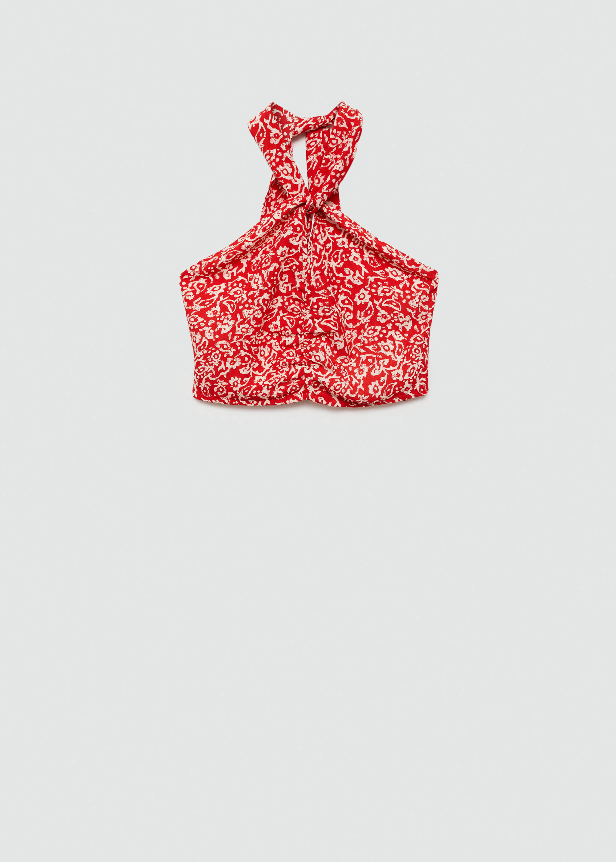 Gemustertes Top mit Knotendetail - Artikel ohne Model