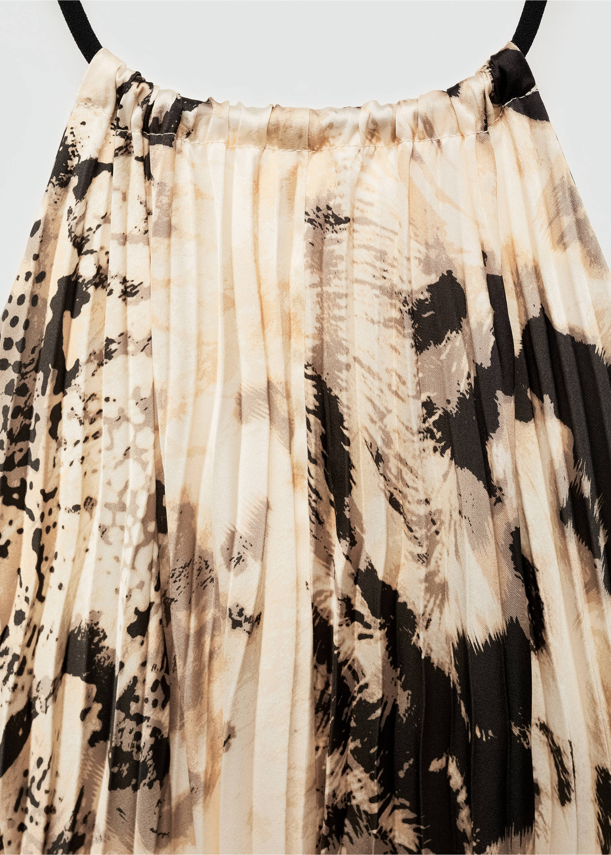 Vestido plisado animal print - Detalle del artículo 0, Crudo. Ref: 77093294-00.