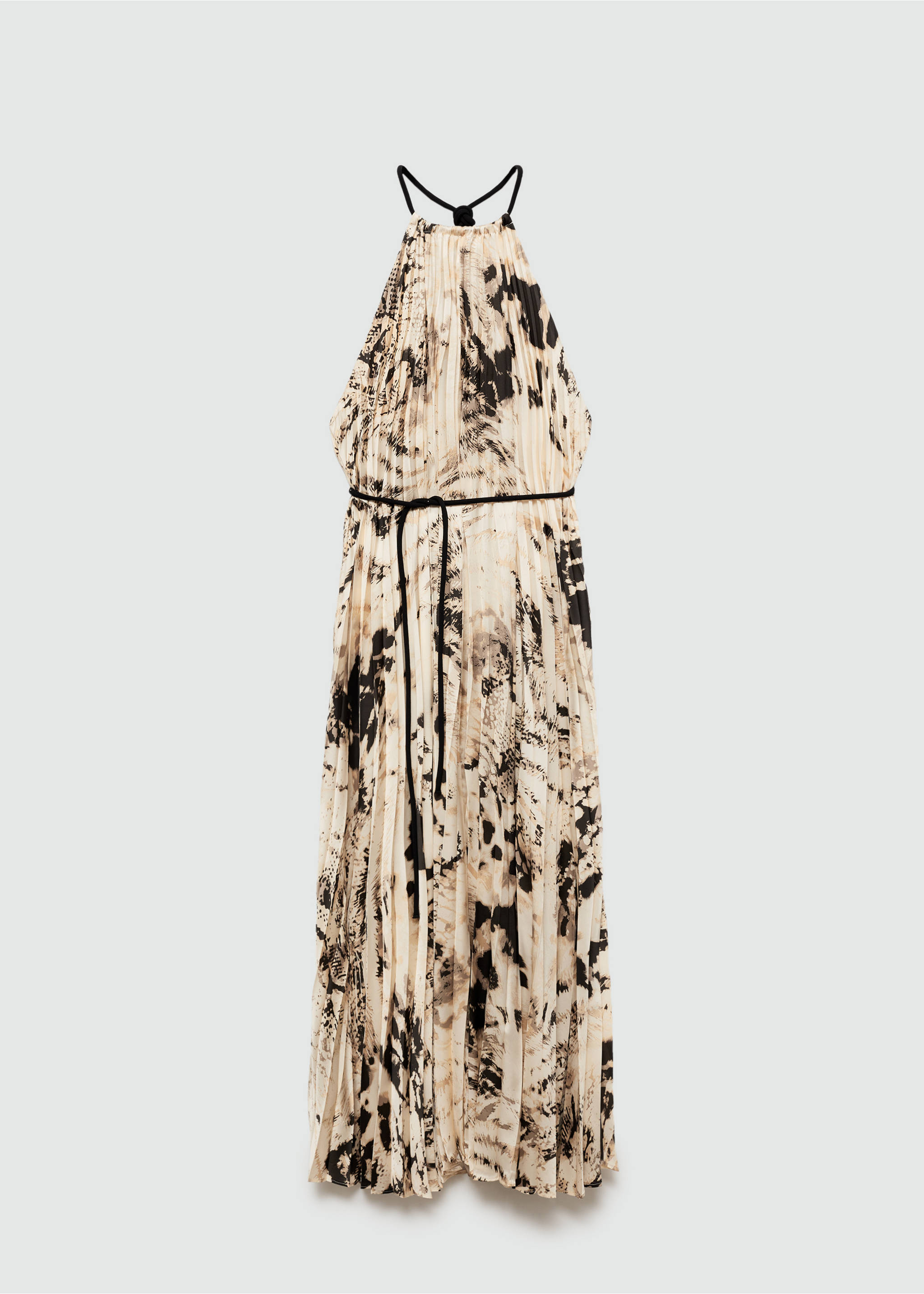 Vestido plisado animal print - Artículo sin modelo, Crudo. Ref: 77093294-00.