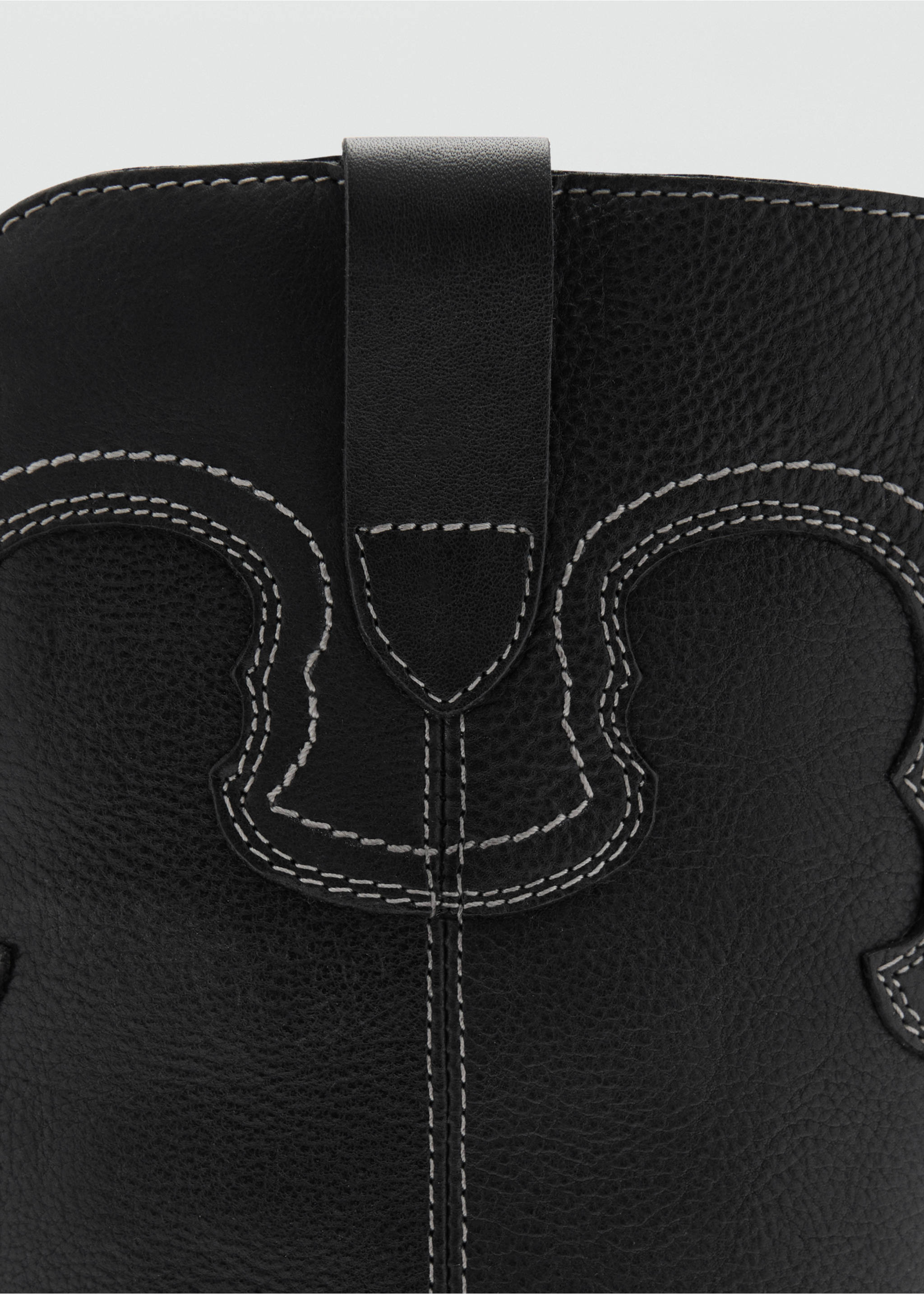 Cowboy-Stiefel aus Leder - Detail des Artikels 3, Schwarz. Ref: 77093665-00.