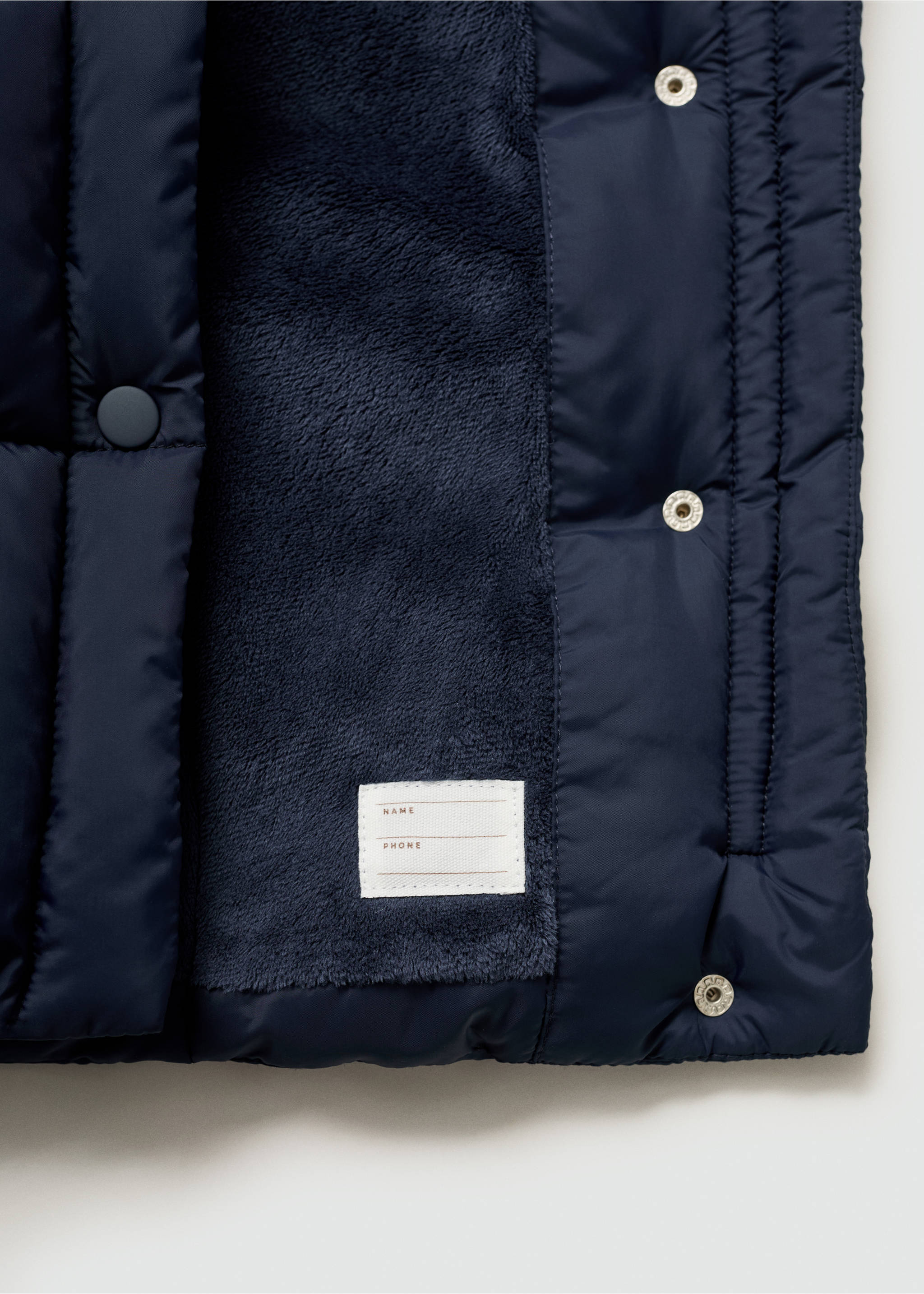 Jachetă matlasată cu glugă - Detaliu al articolului 0, Bleumarin închis. Ref: 77094009-00.