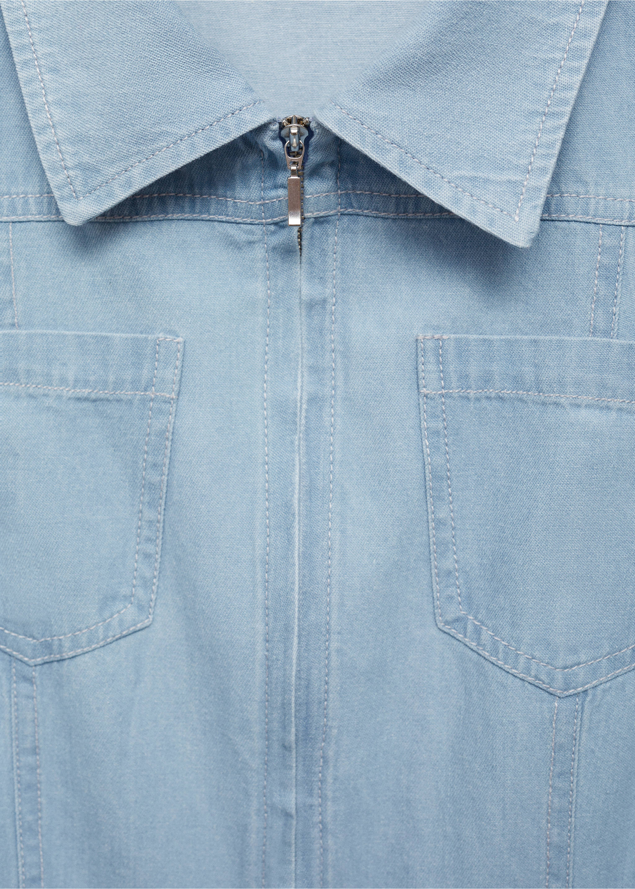 Denim jumpsuit belt - Details of the article 8, Light Blue. Ref: 77094013-00.