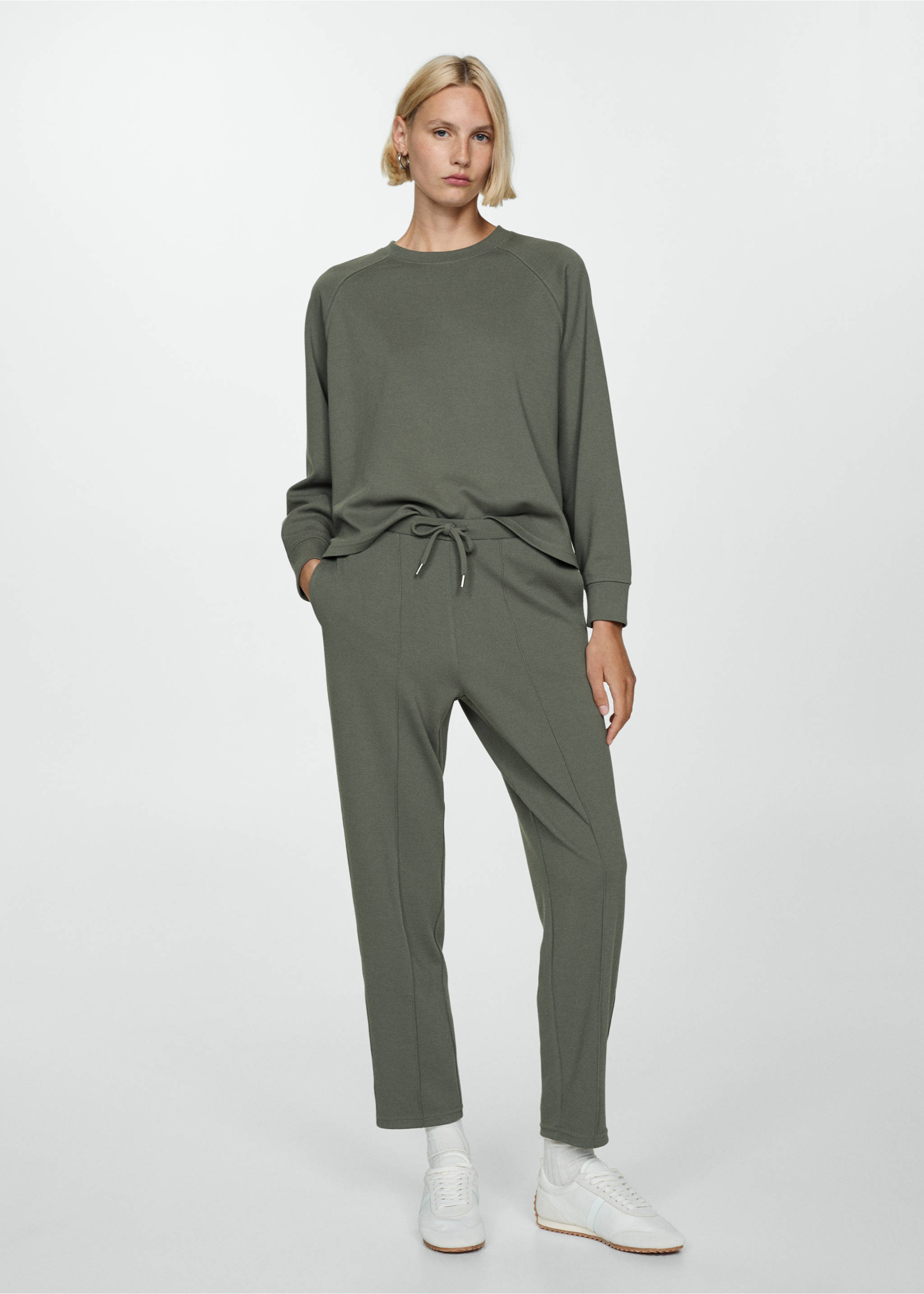 Decorative stitching sweatshirt - General plane, Khaki. Ref: 77094014-00.