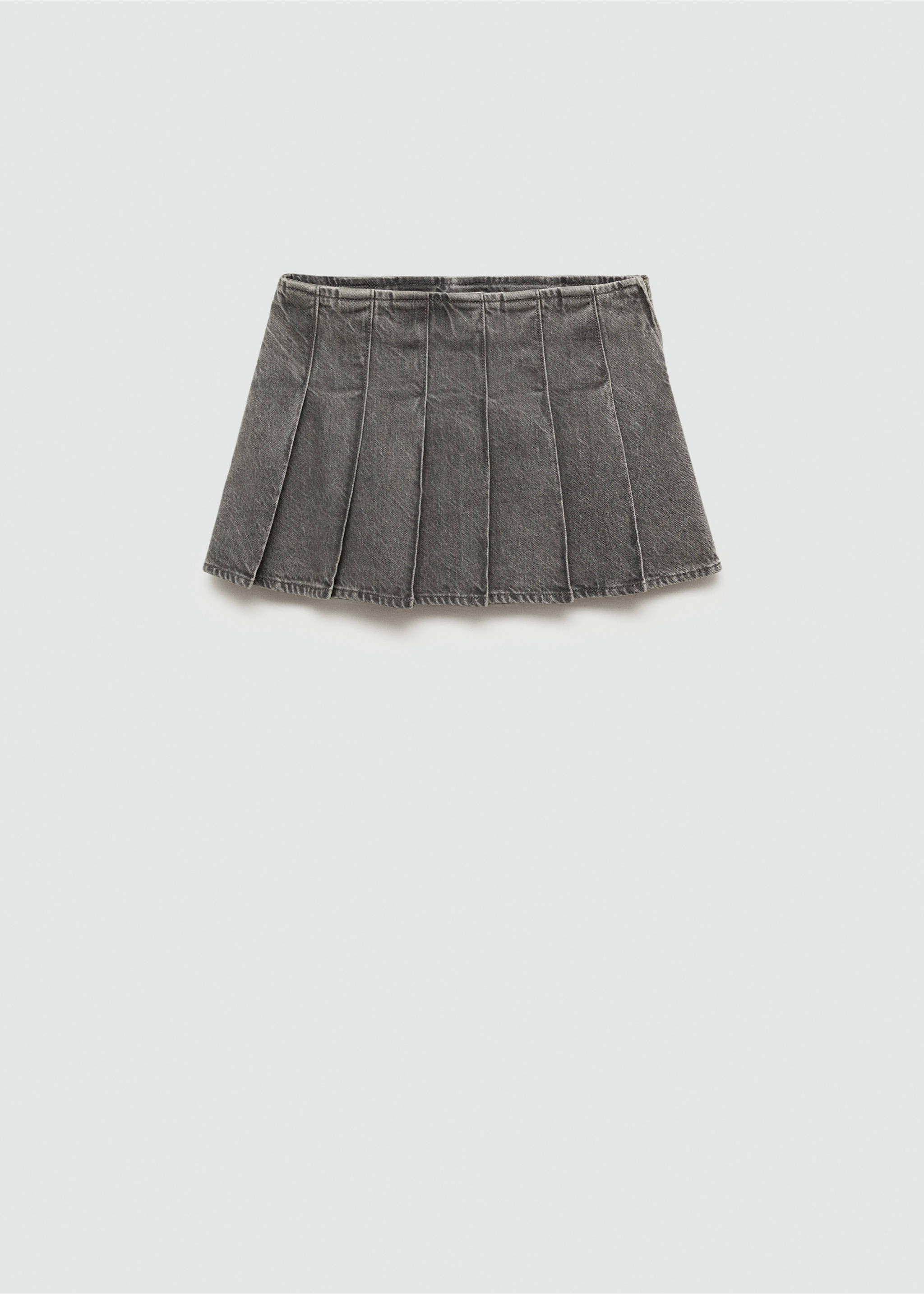 Fustă mini din denim cu clini - Articol fără model, Gri-denim. Ref: 77094020-00.