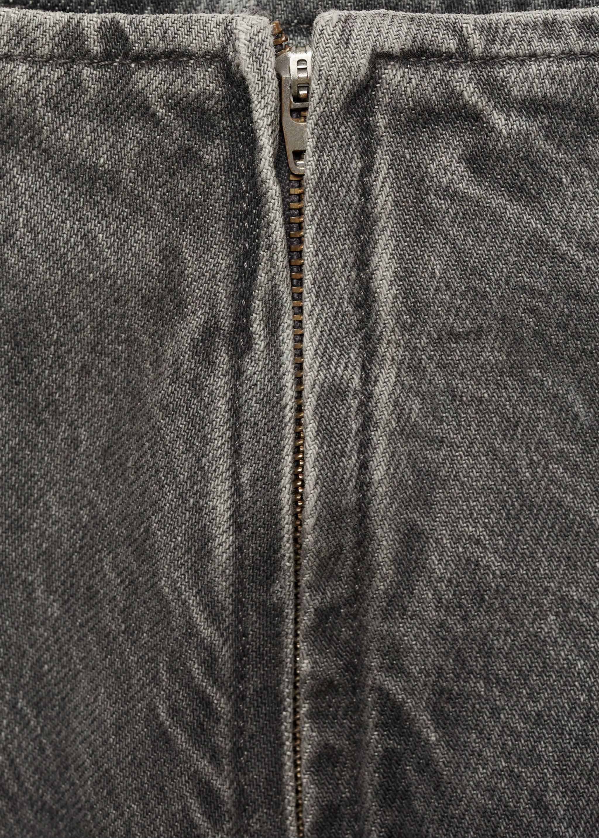 Fustă mini din denim cu clini - Detaliu al articolului 0, Gri-denim. Ref: 77094020-00.