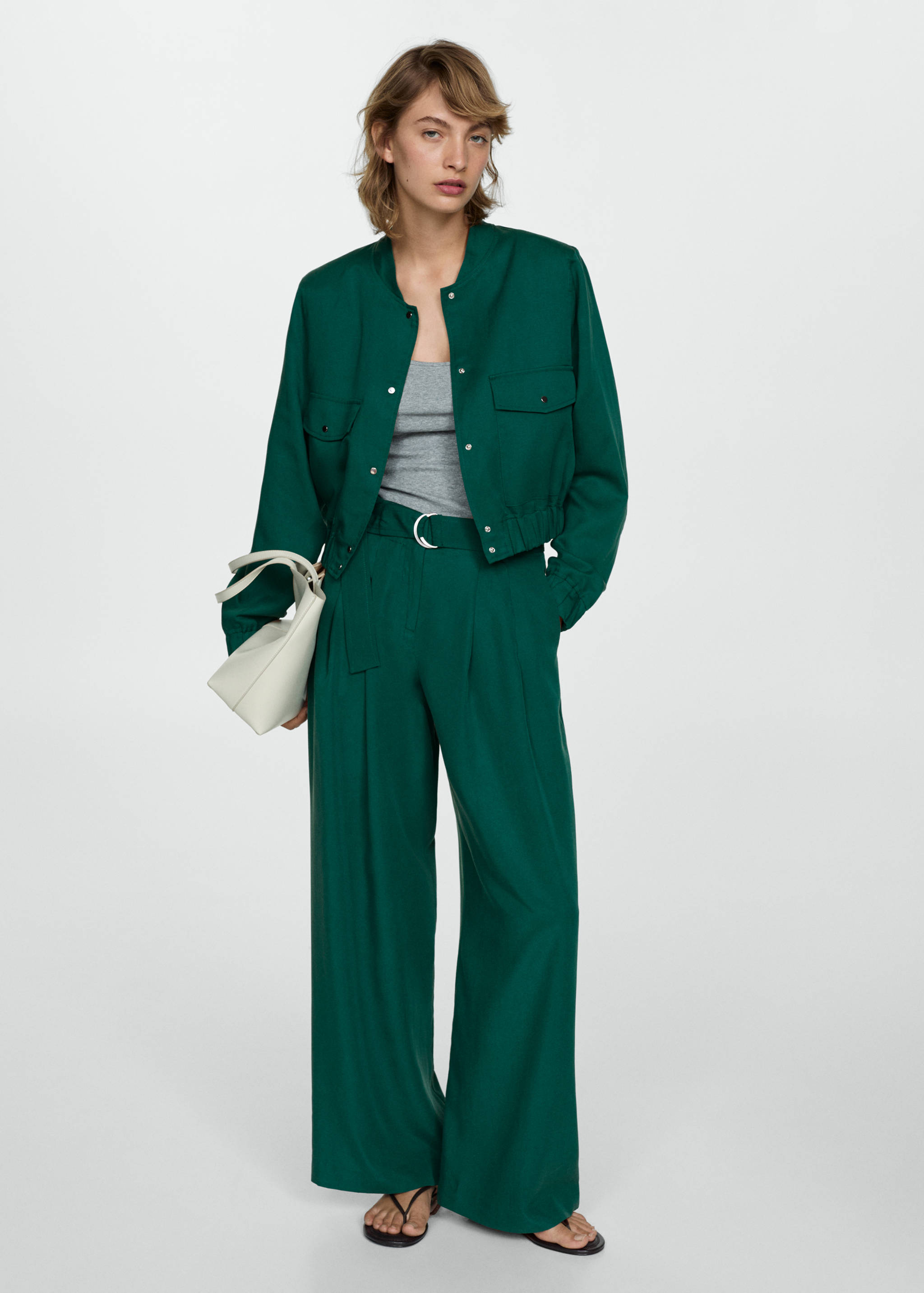 Lyocell jacket with pockets - General plane