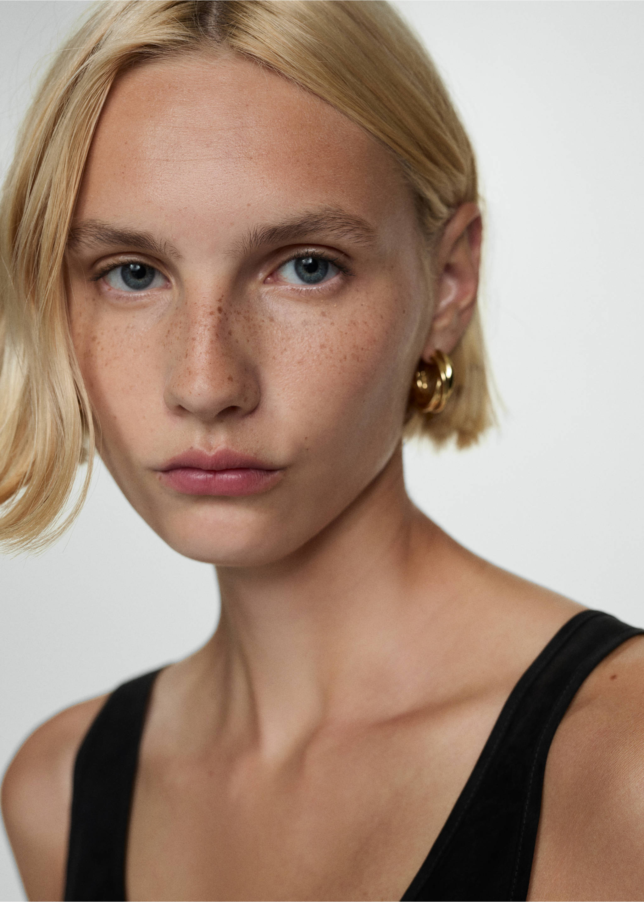 Strapless cupro top - Details of the article 1, Black. Ref: 77094028-00.