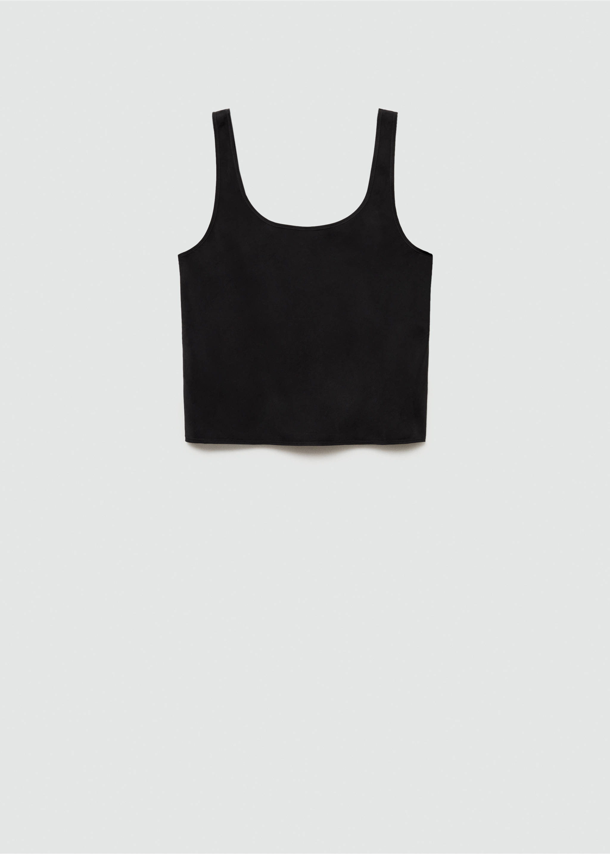 Strapless cupro top - Article without model, Black. Ref: 77094028-00.