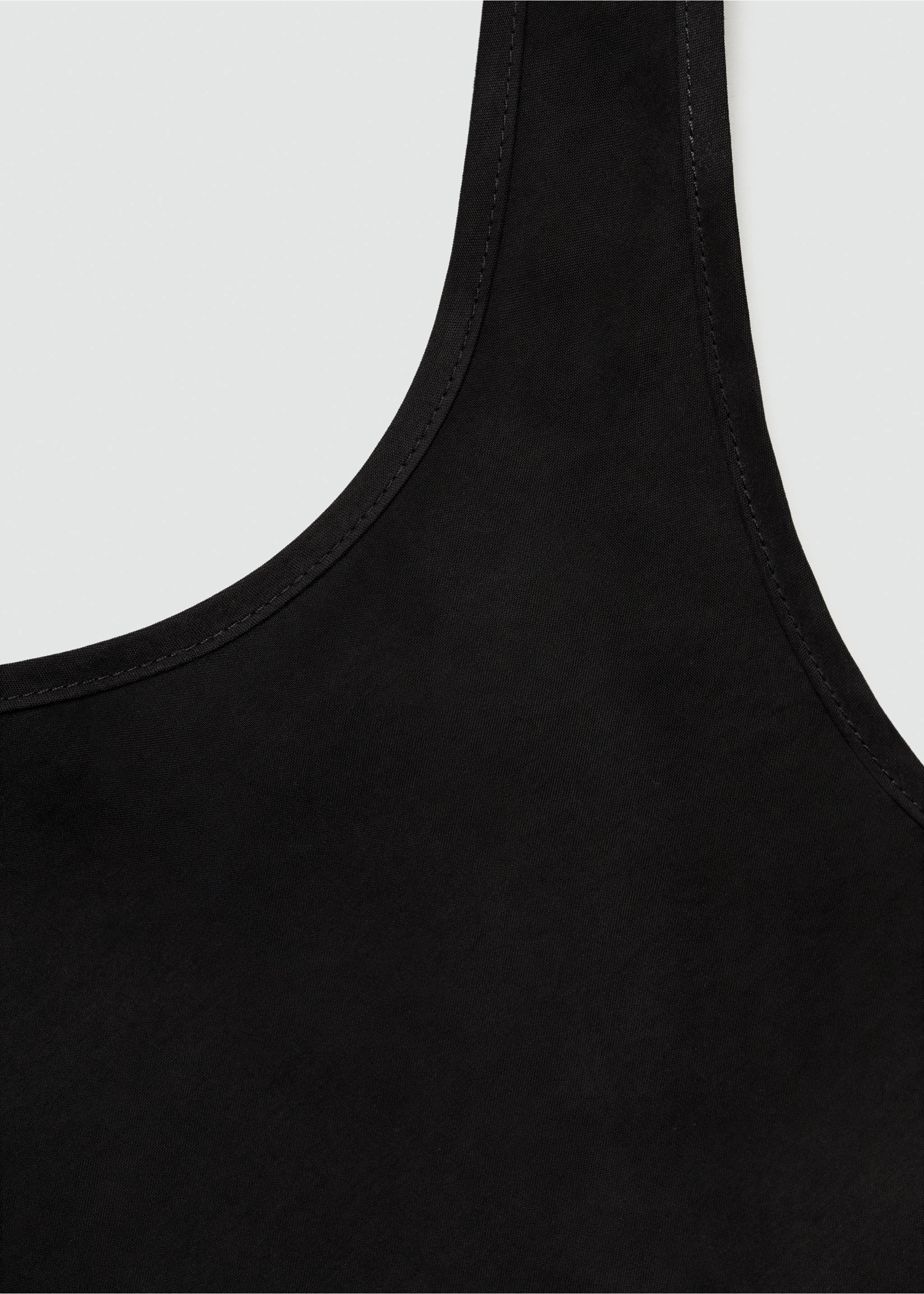 Strapless cupro top - Details of the article 8, Black. Ref: 77094028-00.