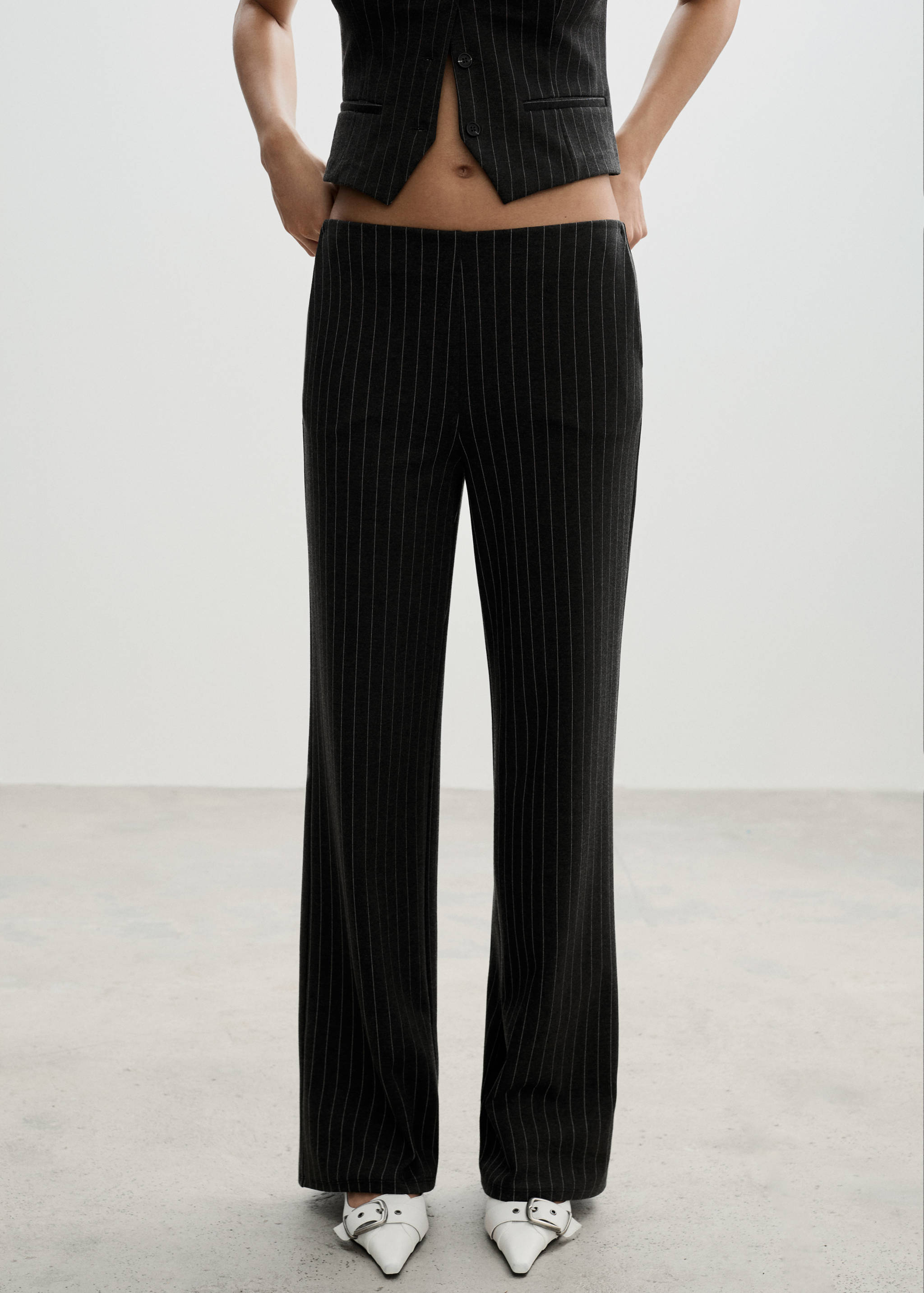 Gerade Hose aus Romanit-Jersey - Mittlere Ansicht