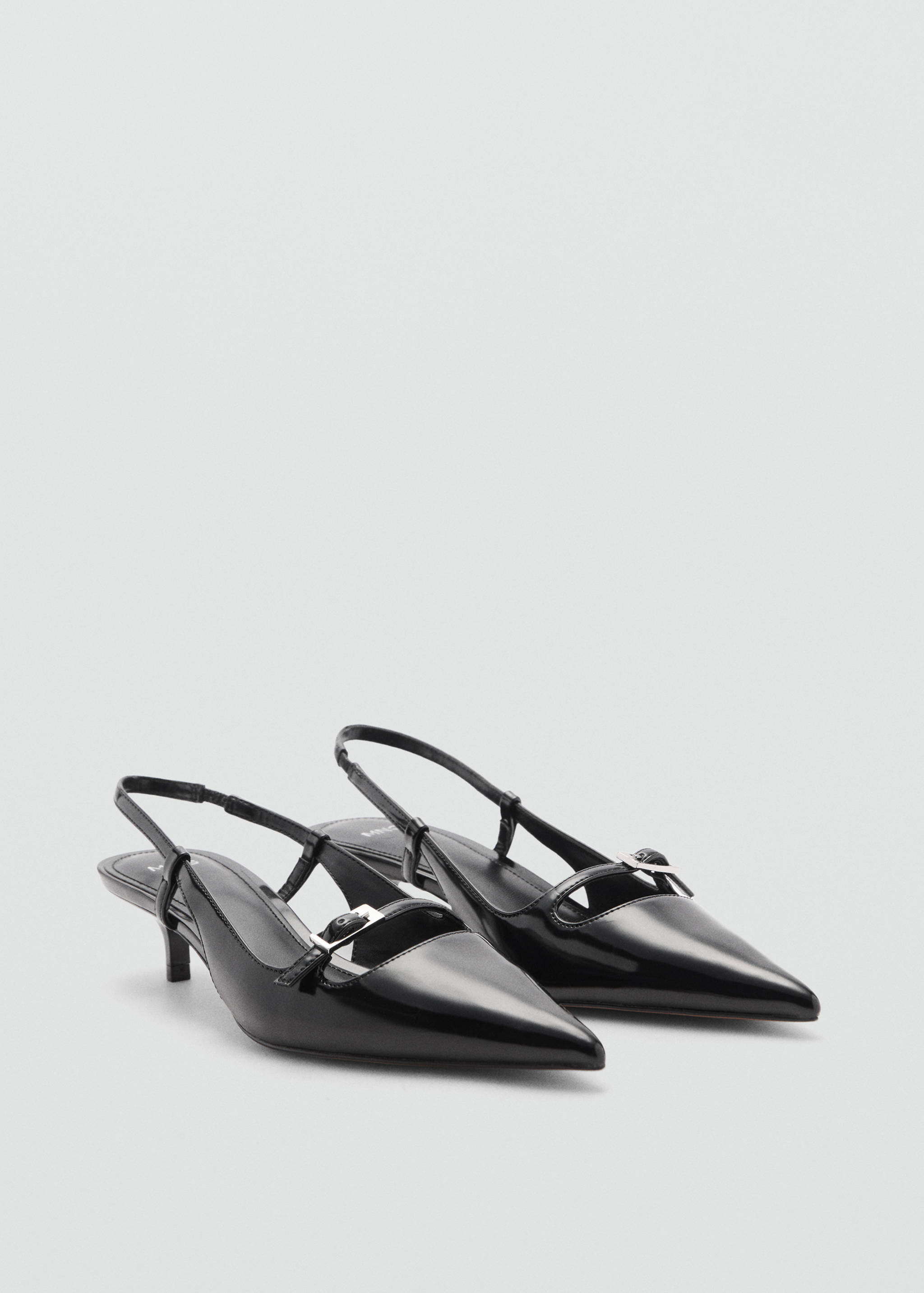 Slingback heeled shoes with buckle - Medium plane