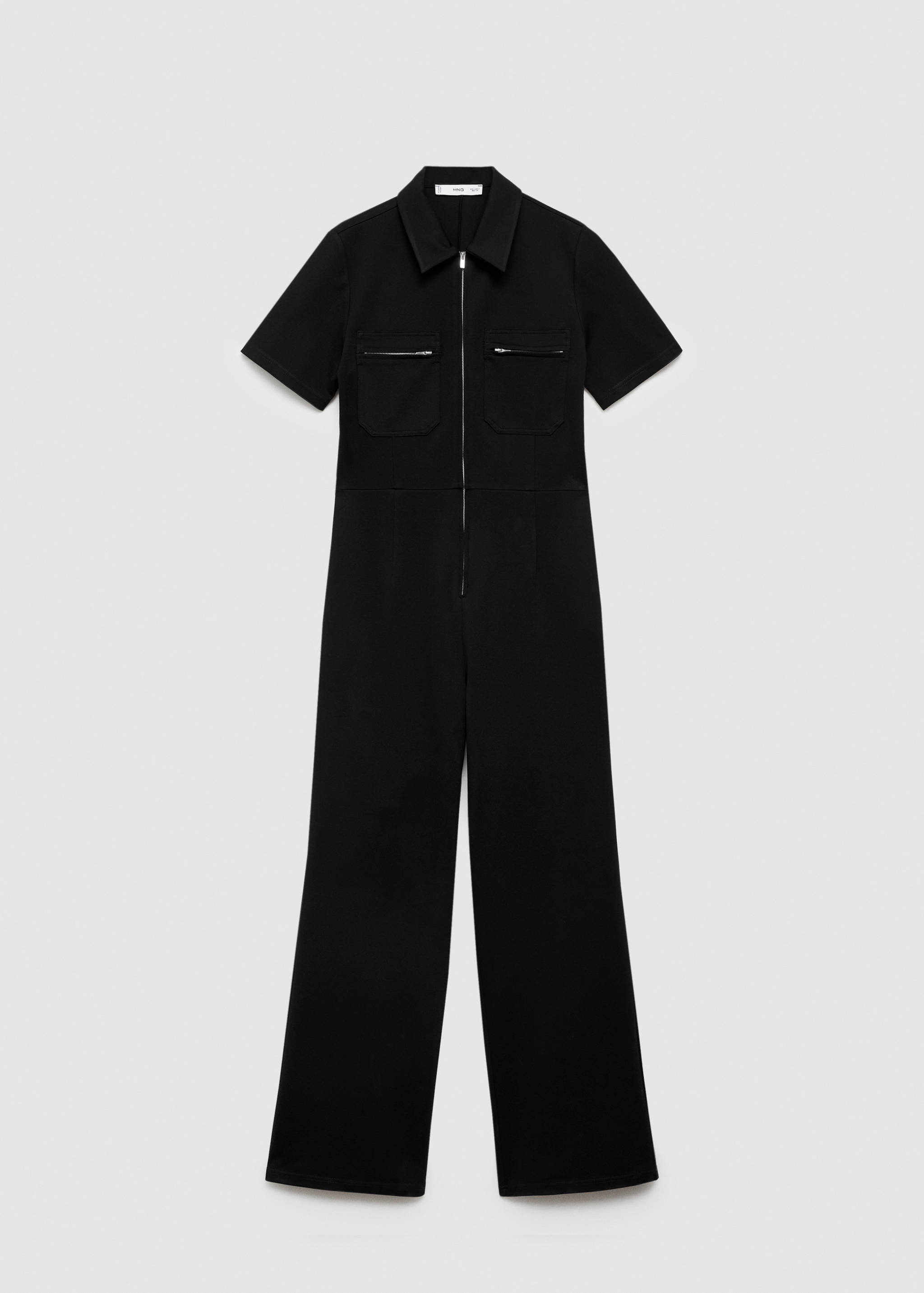 Långärmad bröstficka jumpsuit - Artikel utan modell