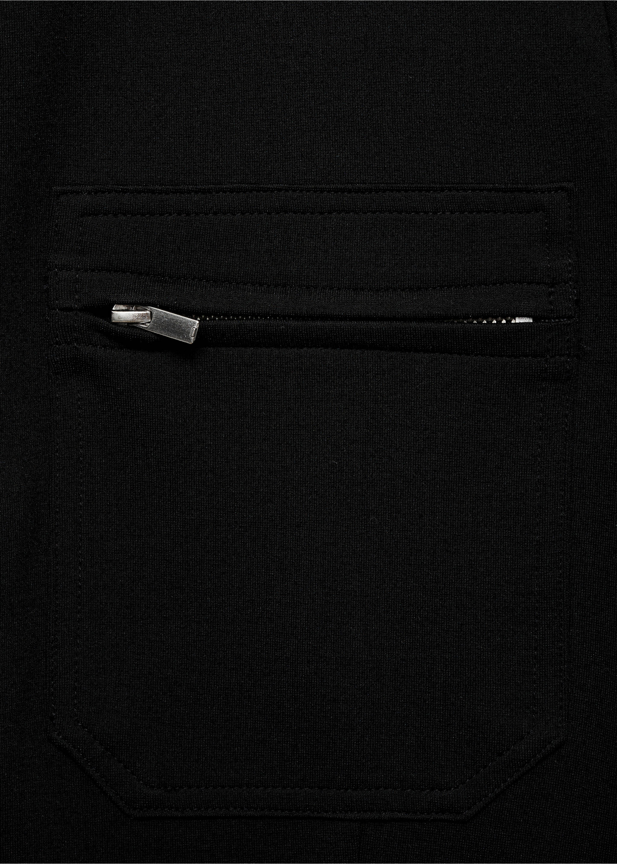 Long chest-pocket jumpsuit - Details of the article 0, Black. Ref: 77094036-00.