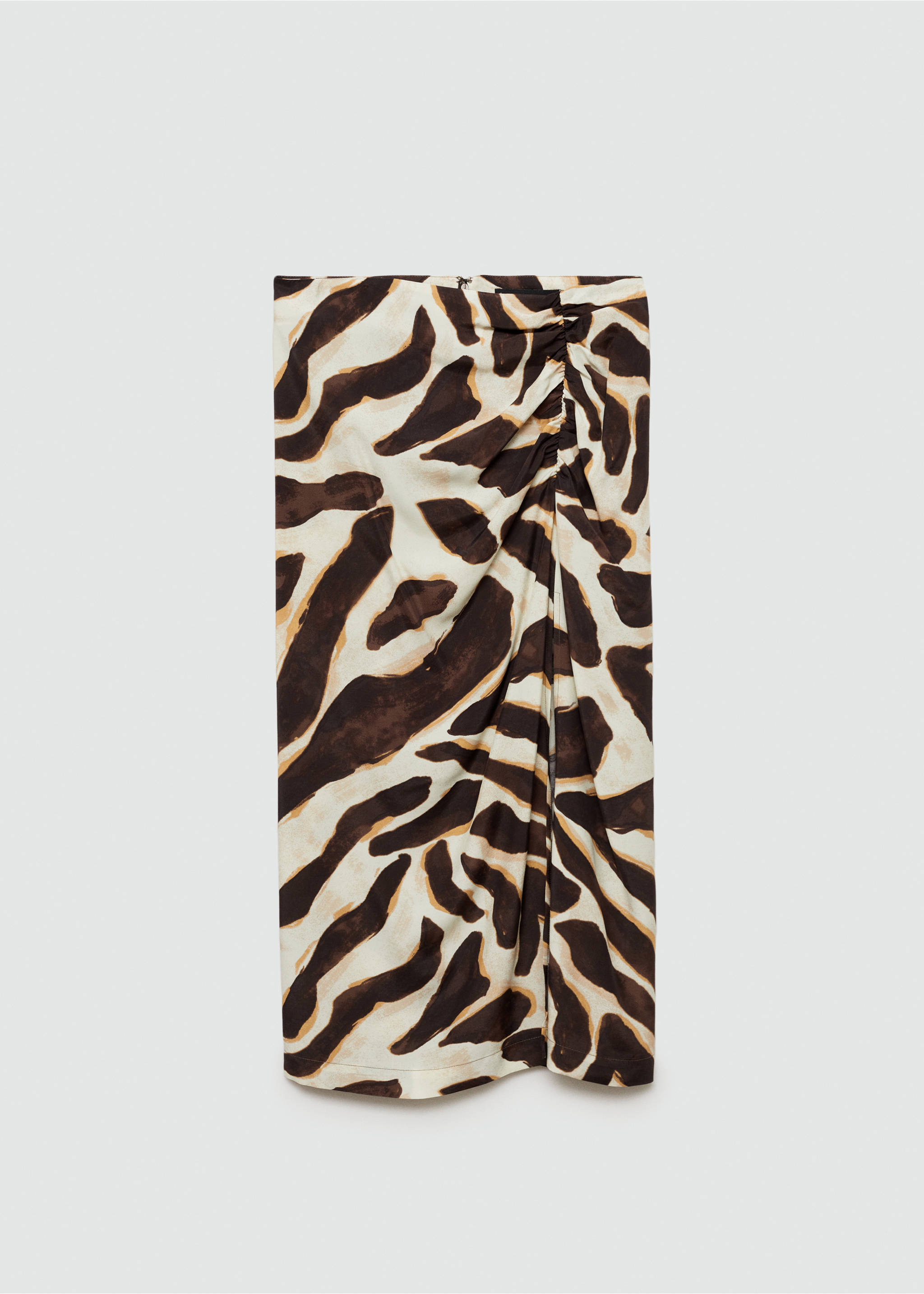 Falda drapeada animal print - Artículo sin modelo, Marrón. Ref: 77094038-00.