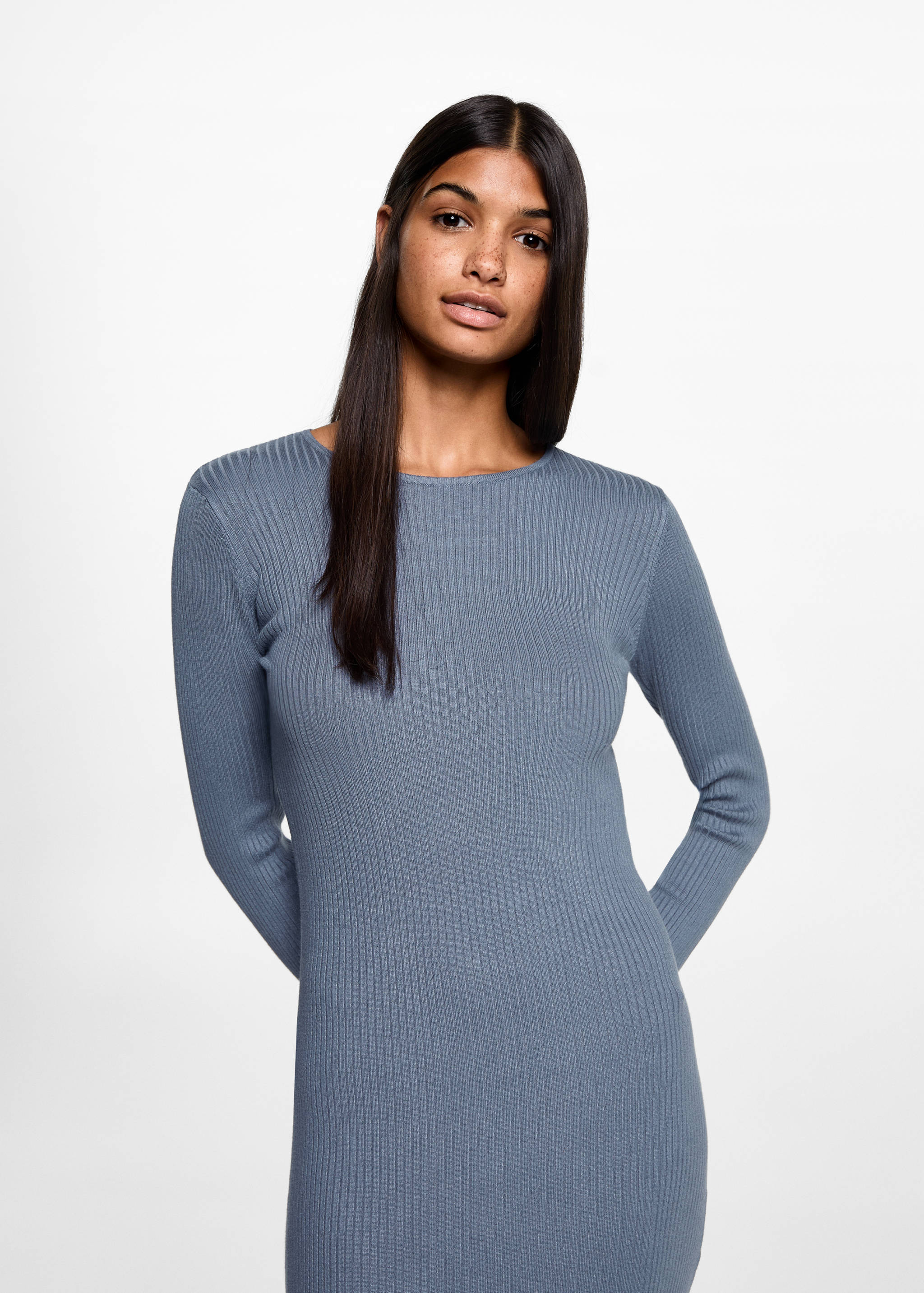 Vestit midi canalé - Pla mig