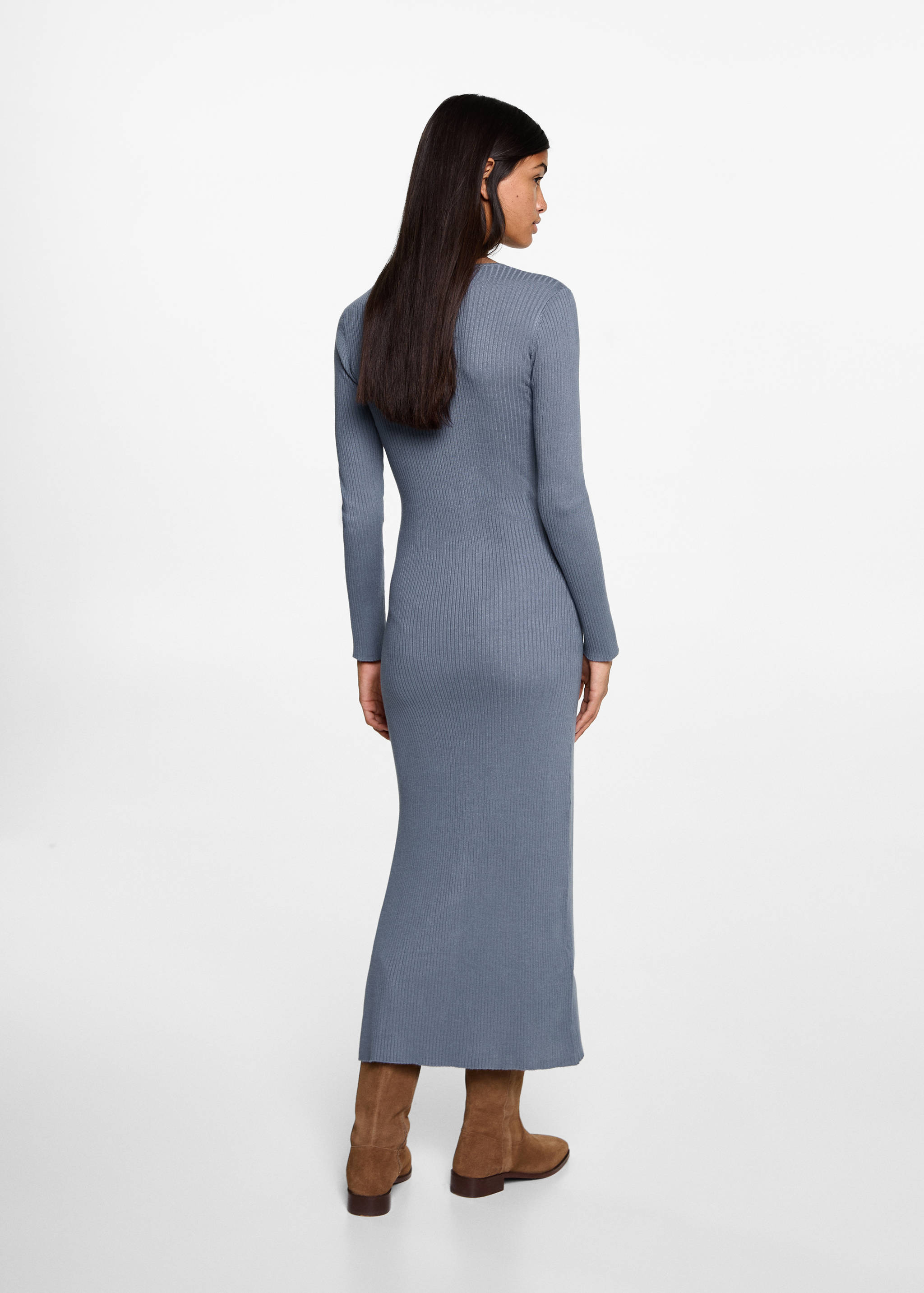 Vestit midi canalé - Revers de l'article