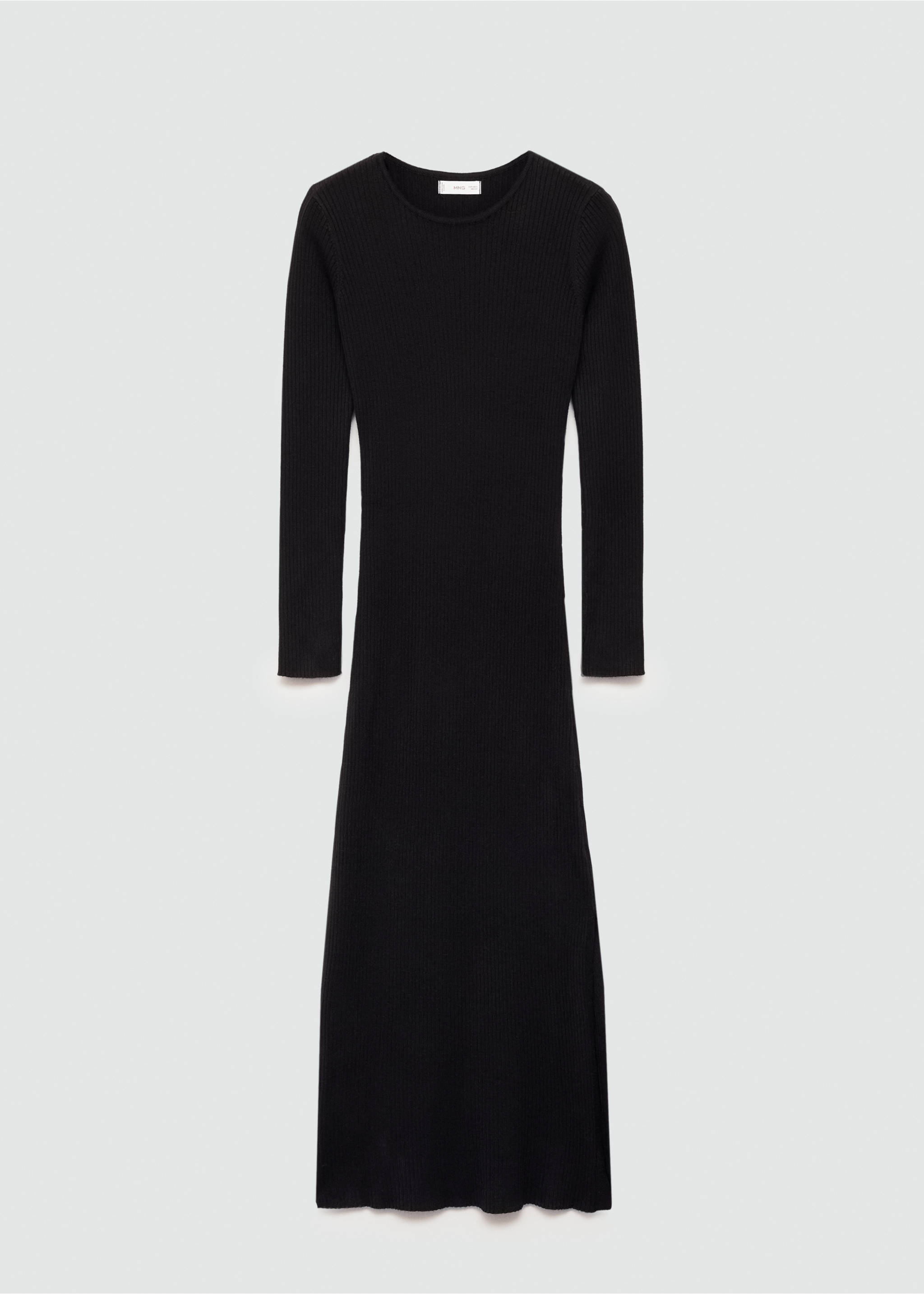 Vestit midi canalé - Article sense model, Negre. Ref: 77094039-00.